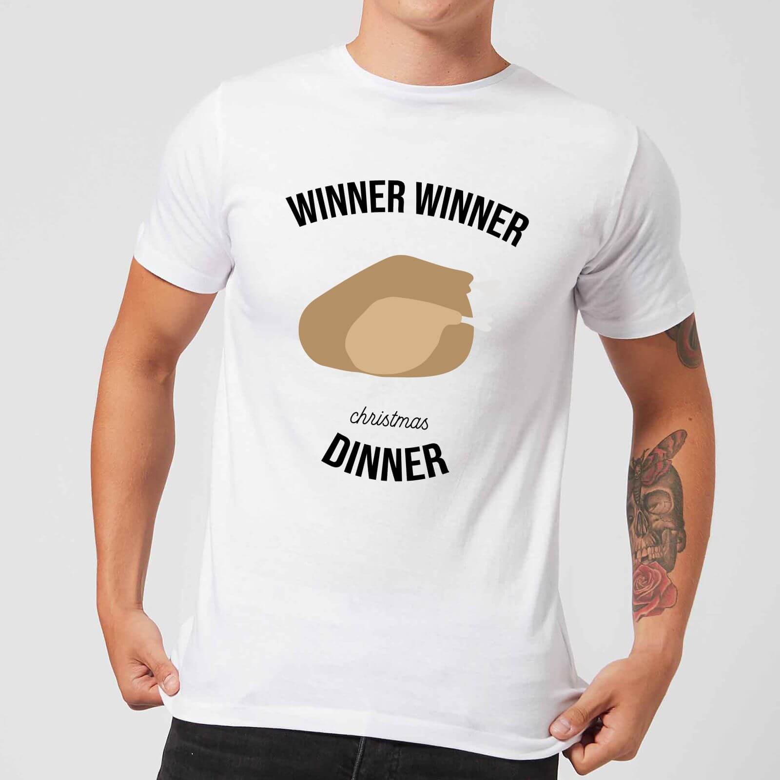 Winner Winner Christmas Dinner Men's Christmas T-Shirt - White - XXL - White