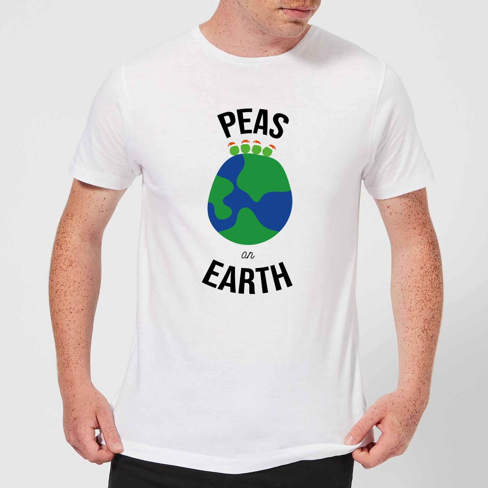 Peas On Earth Men's Christmas T-Shirt - White - S