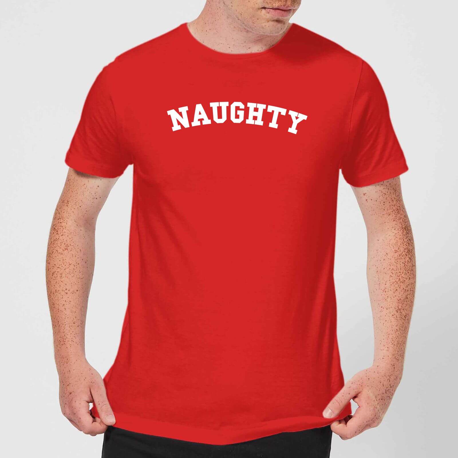 Naughty Men's Christmas T-Shirt - Red - XS - Red