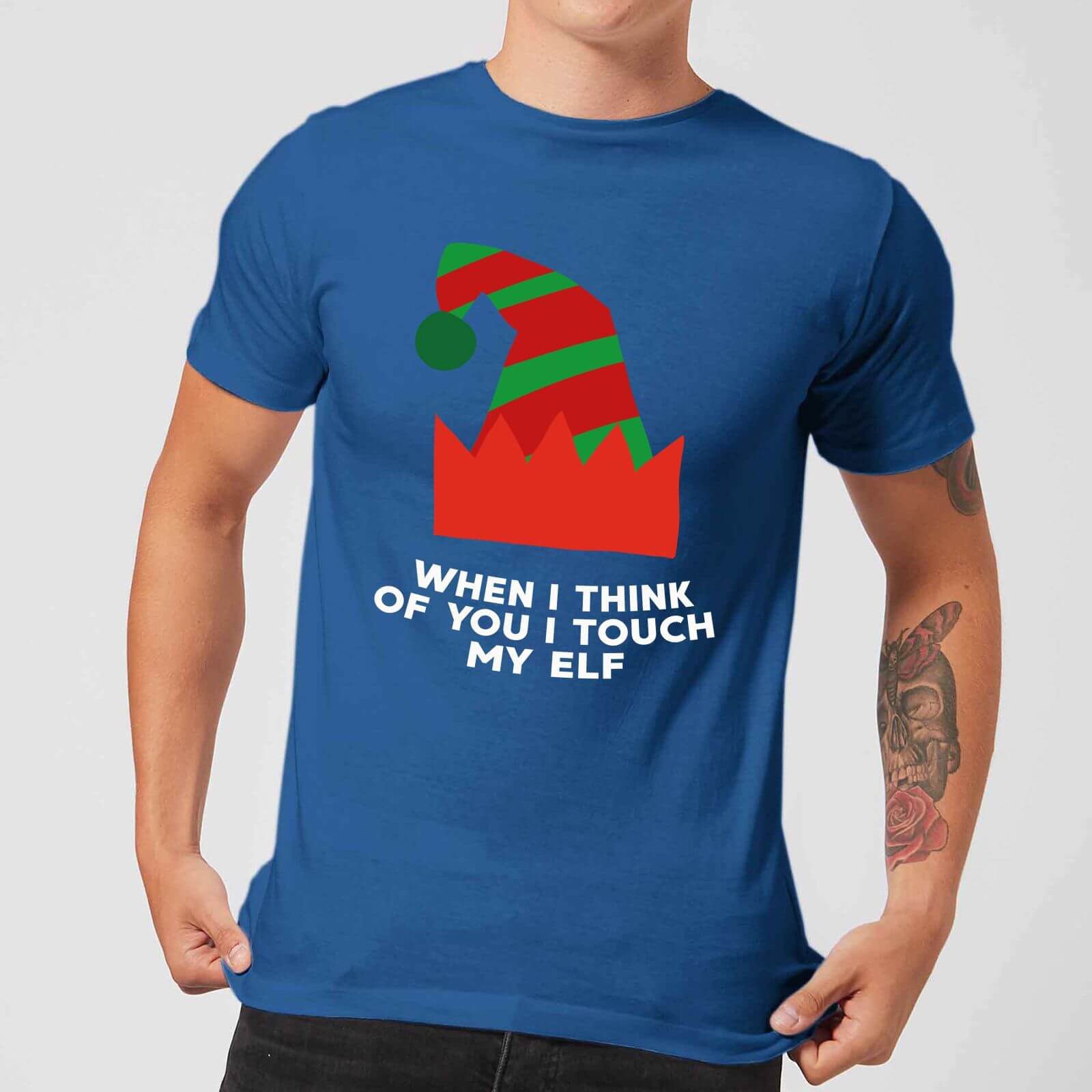 When I Think Of You I Touch My Elf Men's Christmas T-Shirt - Royal Blue - S