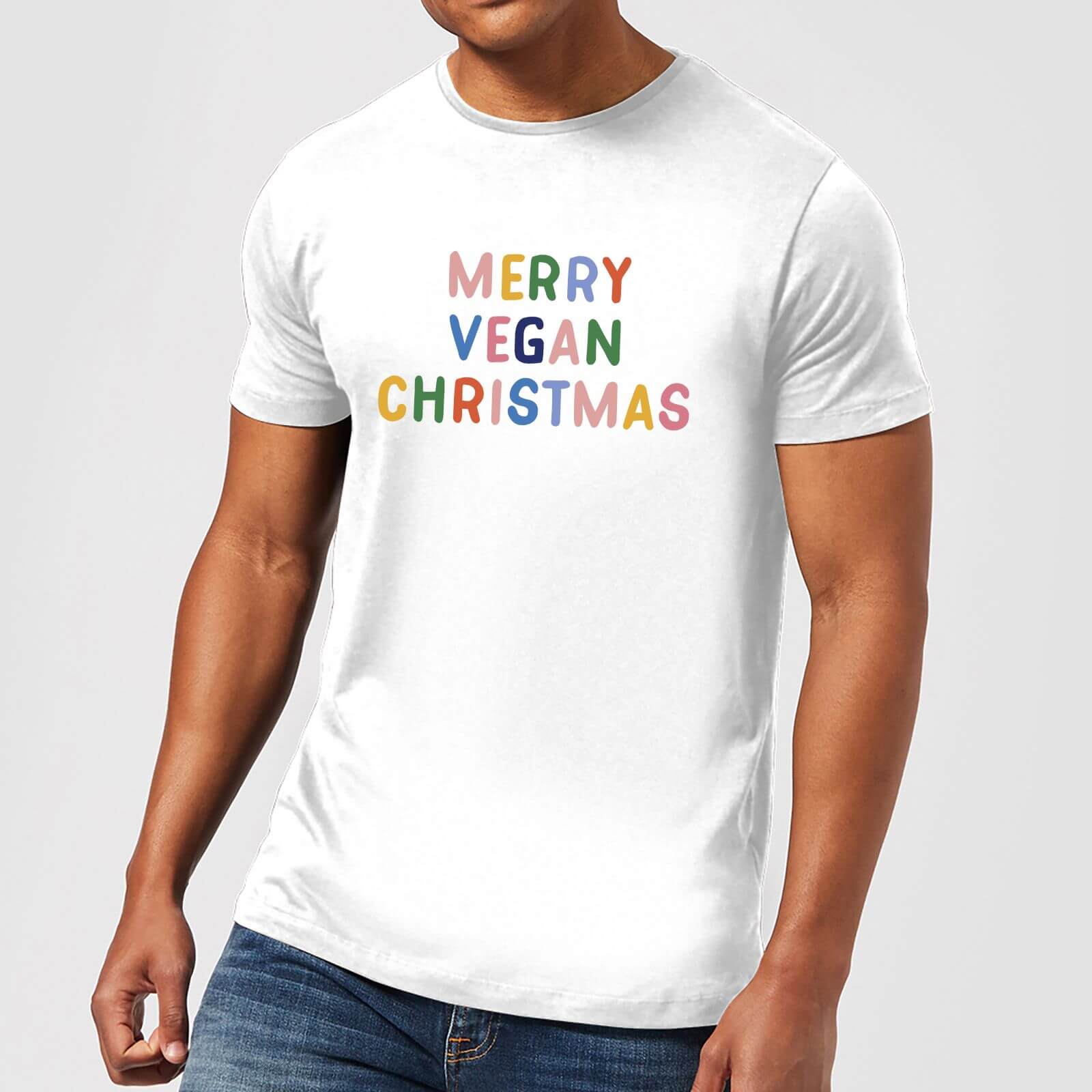Merry Vegan Christmas Men's Christmas T-Shirt - White - XS - White