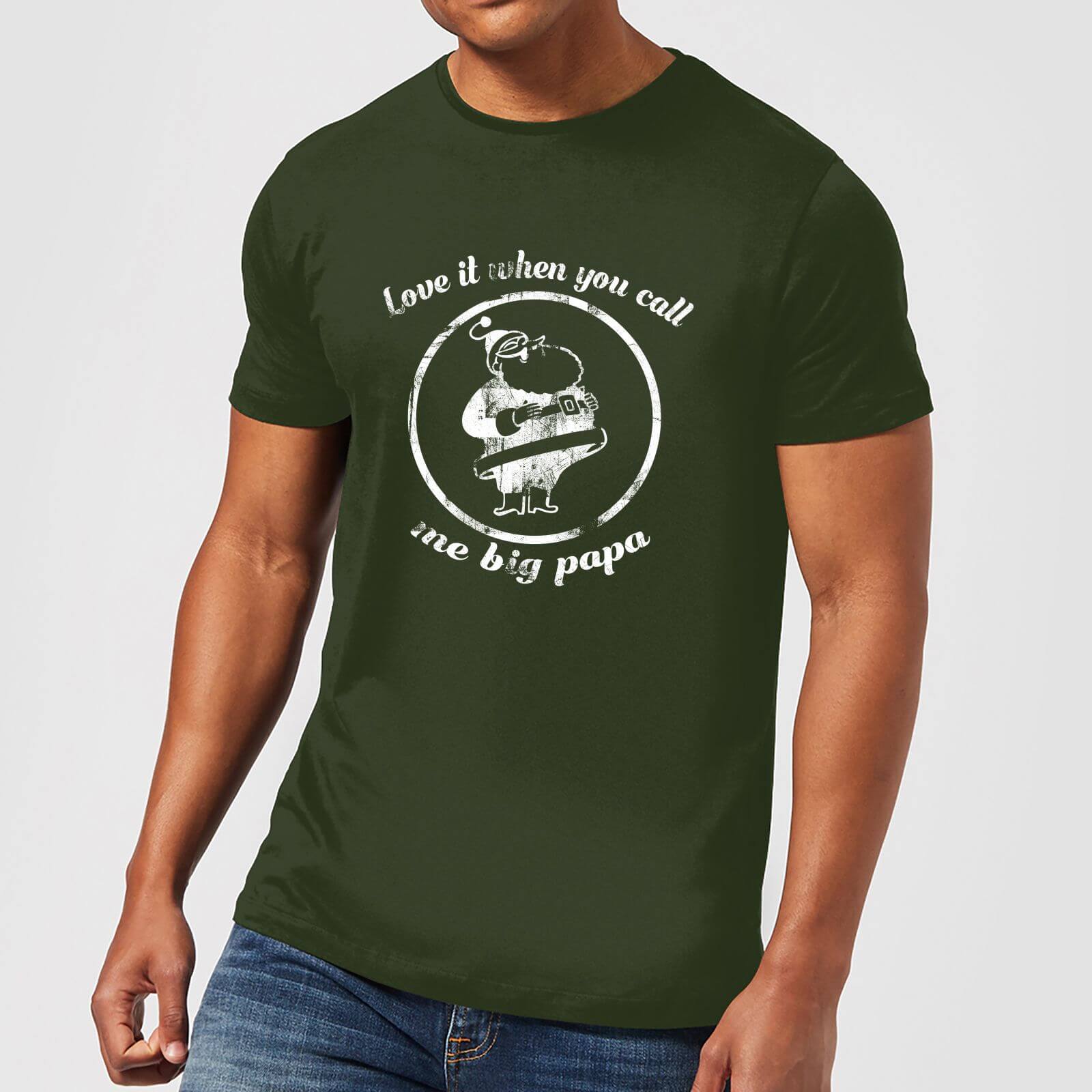 Love It When You Call Me Big Papa Men's Christmas T-Shirt - Forest Green - XS - Forest Green