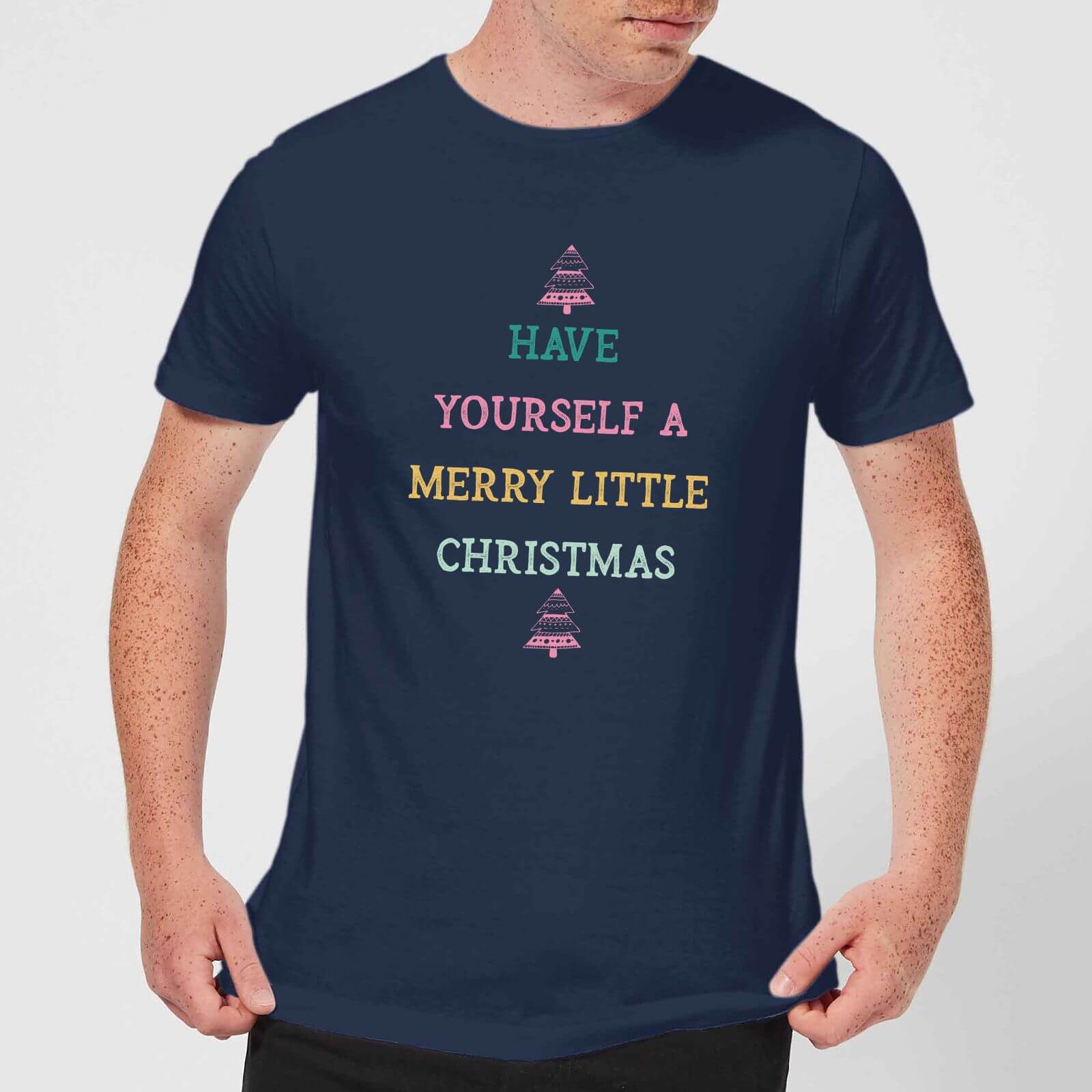 Have Yourself A Merry Little Christmas Men's Christmas T-Shirt - Navy - L - Navy