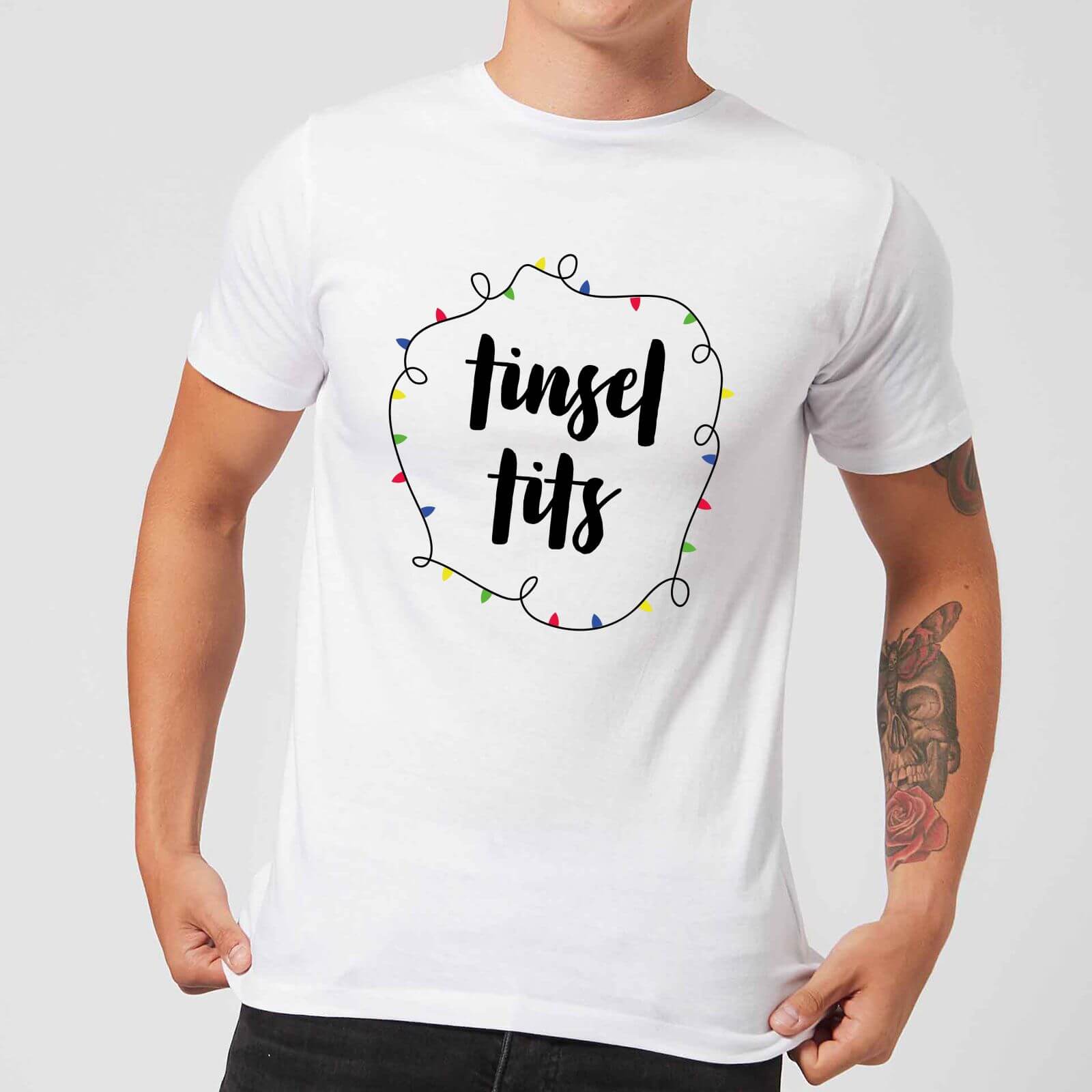 Tinsel T**s Men's Christmas T-Shirt - White - XS - White