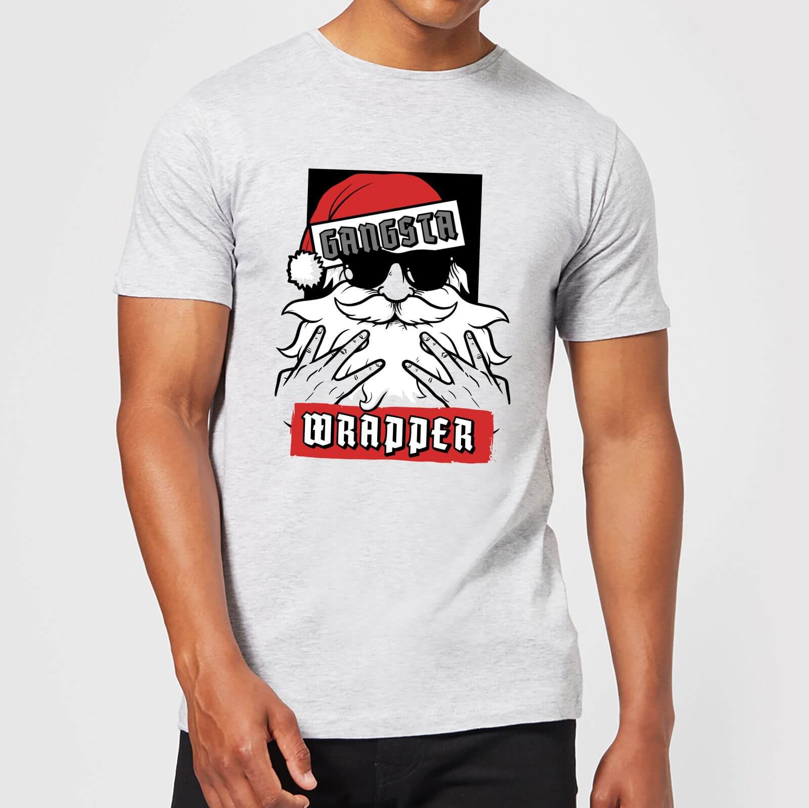 Gangsta Wrapper Men's Christmas T-Shirt - Grey - XS - Grey