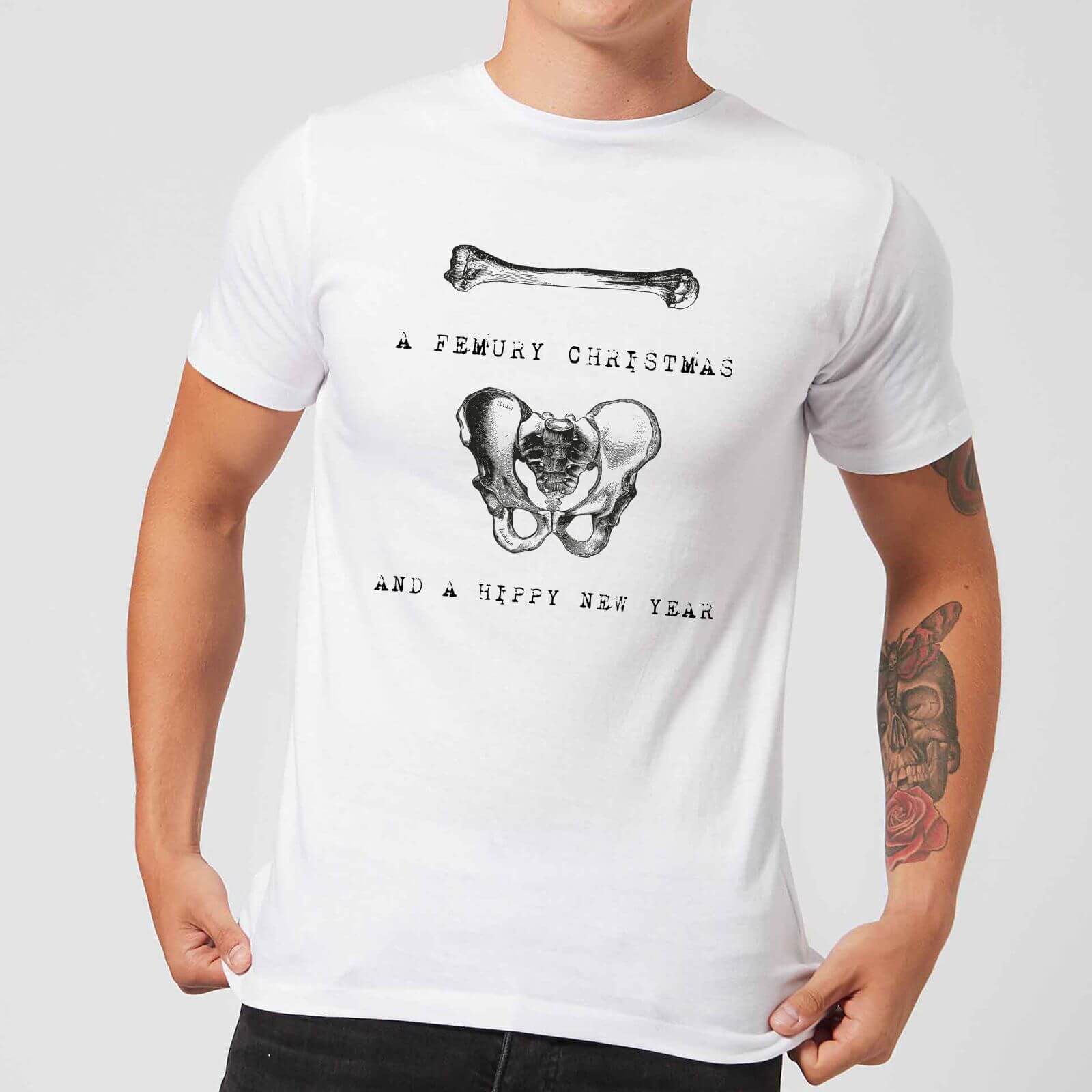 A Femury Christmas and A Hippy New Year Men's Christmas T-Shirt - White - XS