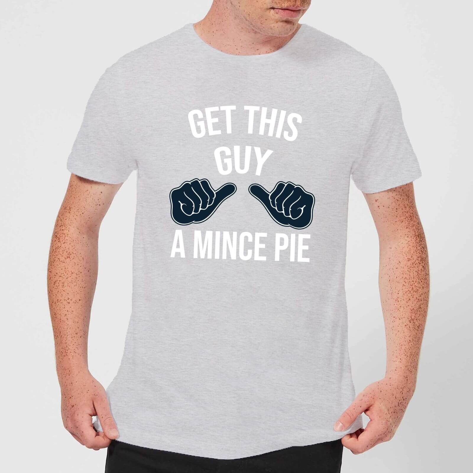 Get This Guy A Mince Pie Men's Christmas T-Shirt - Grey - 5XL