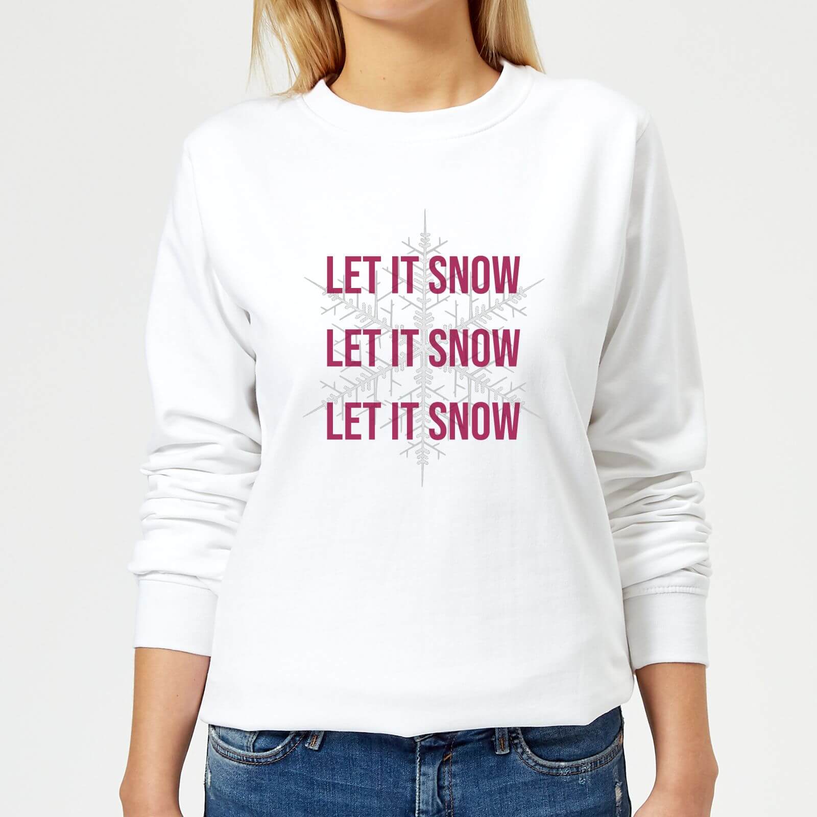 Let It Snow Women's Christmas Sweatshirt - White - XS
