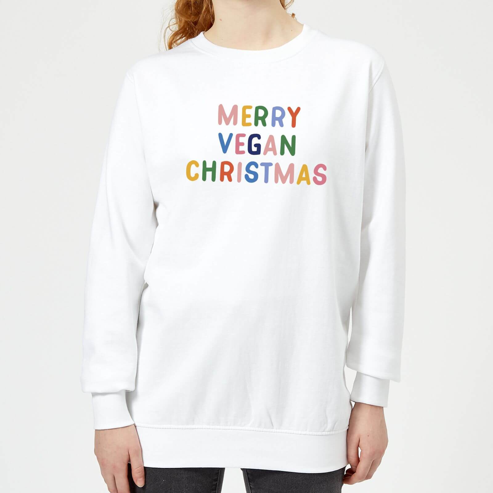 Merry Vegan Christmas Women's Christmas Sweatshirt - White - S - White