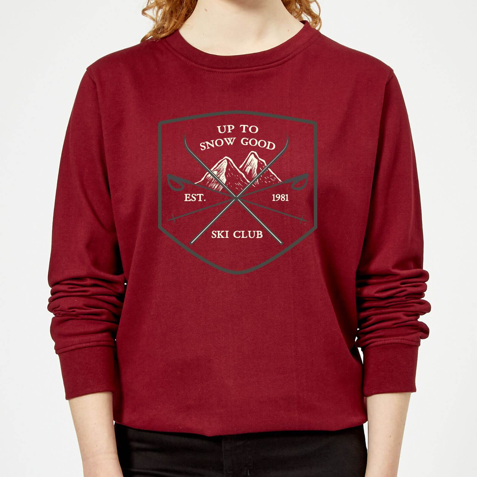 Up To Snow Good Women's Christmas Sweatshirt - Burgundy - XS - Burgundy