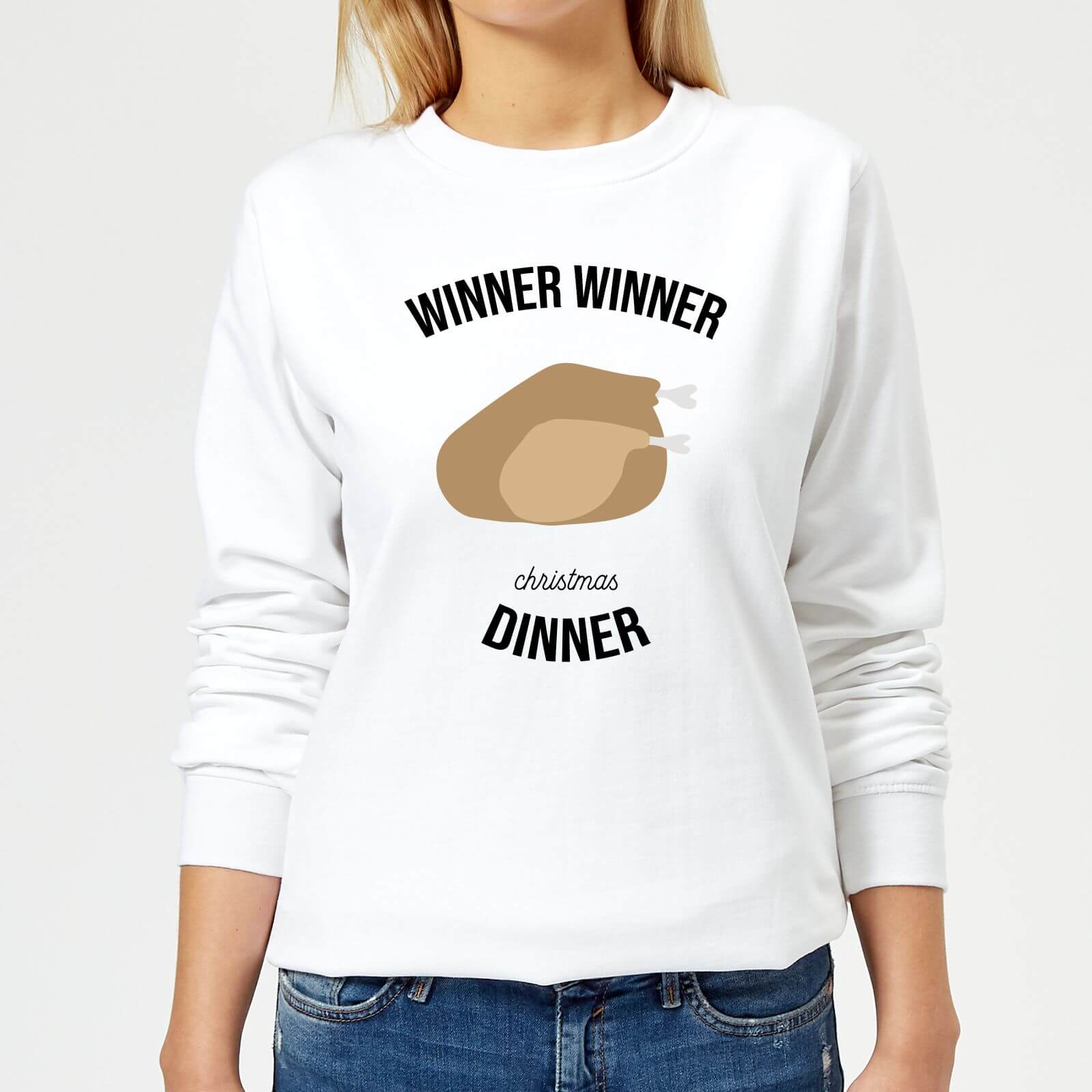 Winner Winner Christmas Dinner Women's Christmas Sweatshirt - White - XS