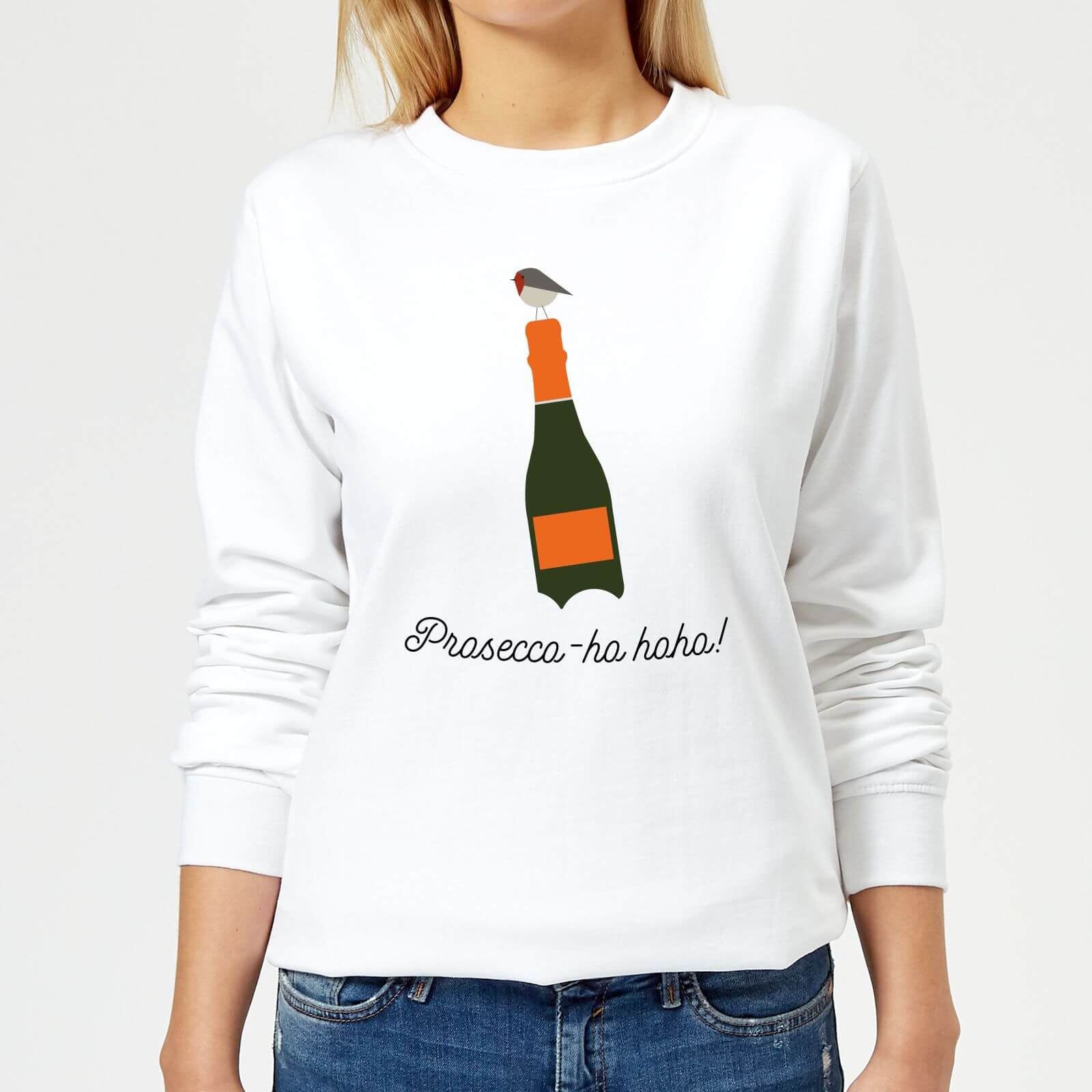 Prosecco-ho-ho Women's Christmas Sweatshirt - White - XS - White
