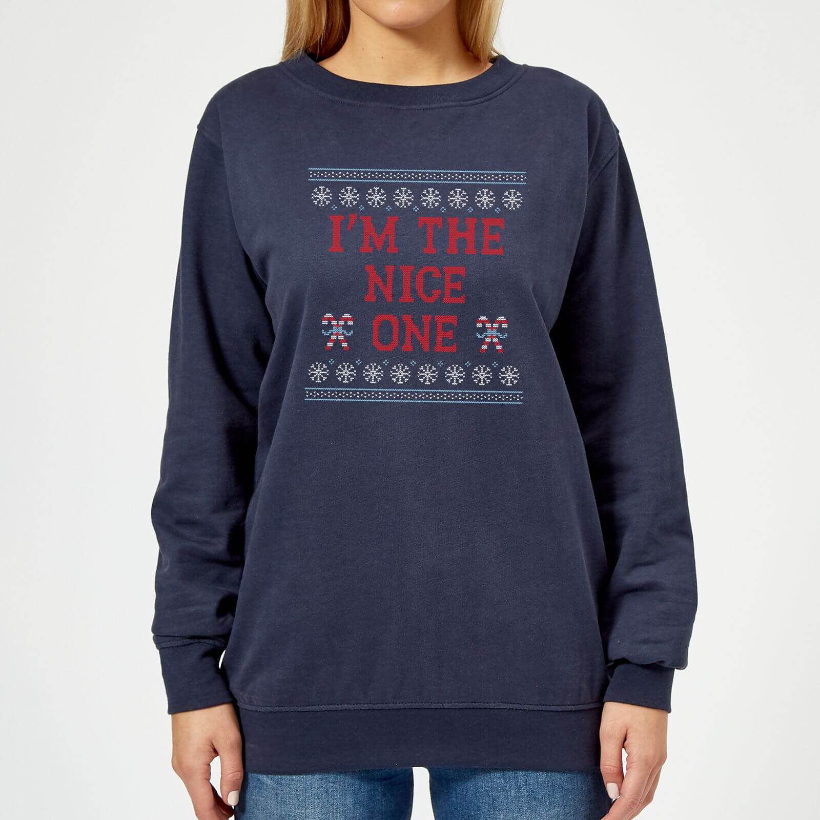 I'm The Nice One Women's Christmas Sweatshirt - Navy - XS - Navy
