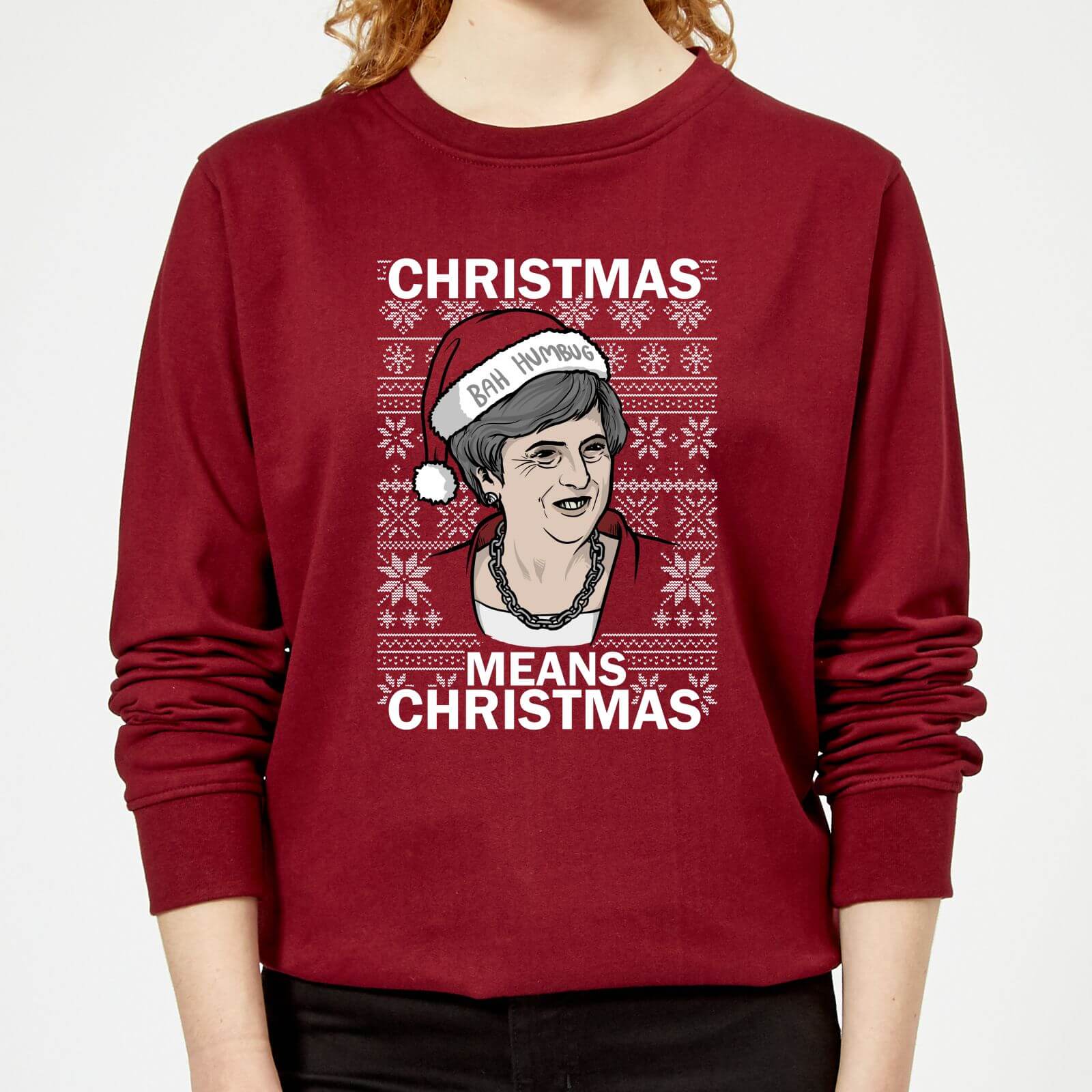 Christmas Means Christmas Women's Christmas Sweatshirt - Burgundy - XS - Burgundy