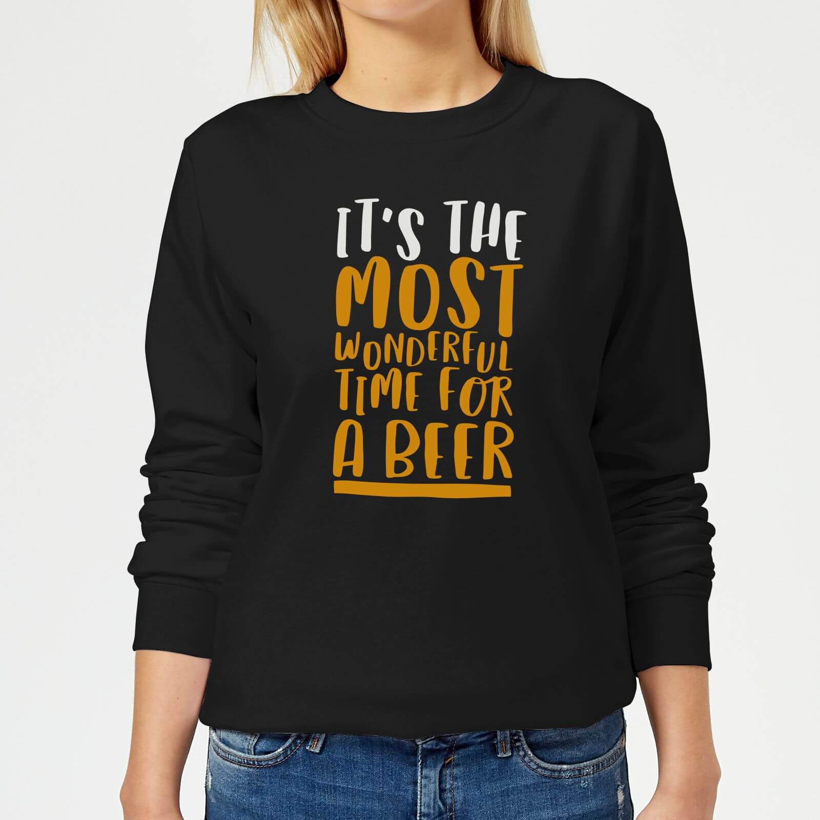 It's The Most Wonderful Time for A Beer Women's Christmas Sweatshirt - Black - XS - Black