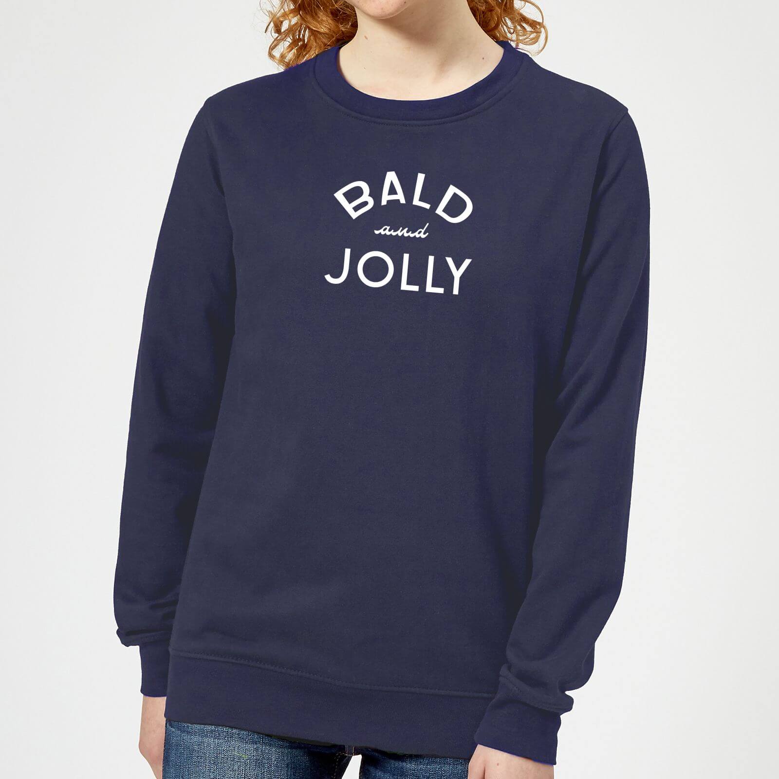 Bald and Jolly Women's Christmas Sweatshirt - Navy - XS - Navy