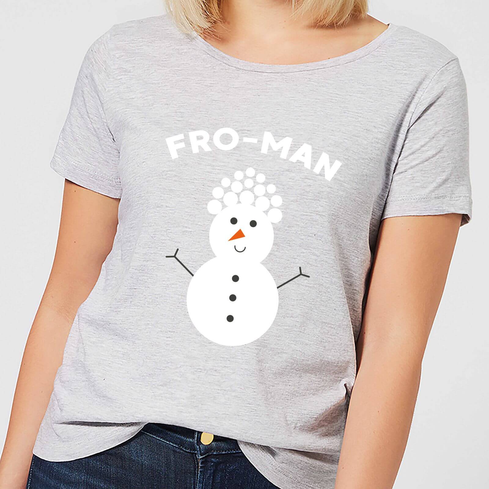 Fro-Man Women's Christmas T-Shirt - Grey - S - Grey