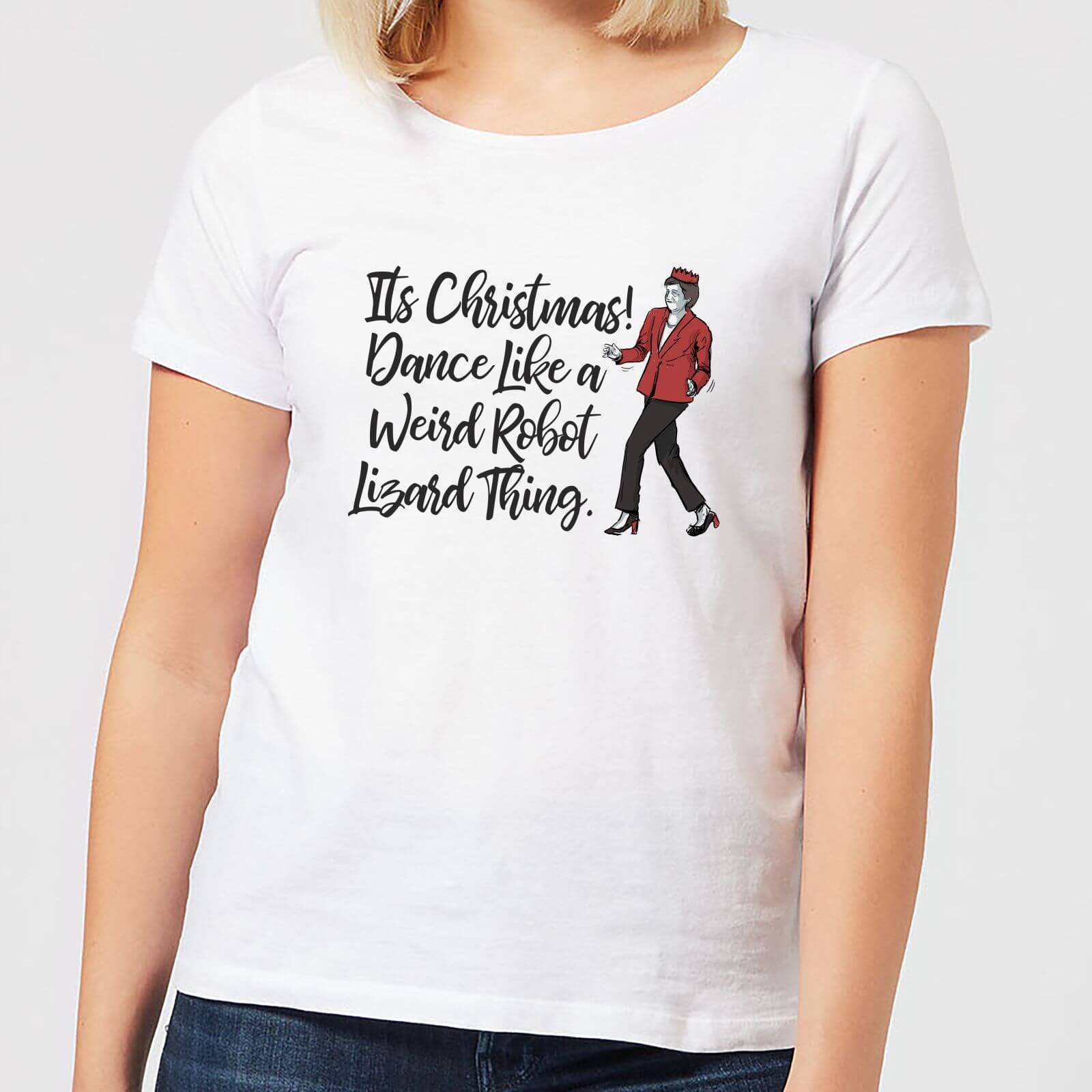 Its Christmas, Dance Like A Weird Robot Women's Christmas T-Shirt - White - S - White