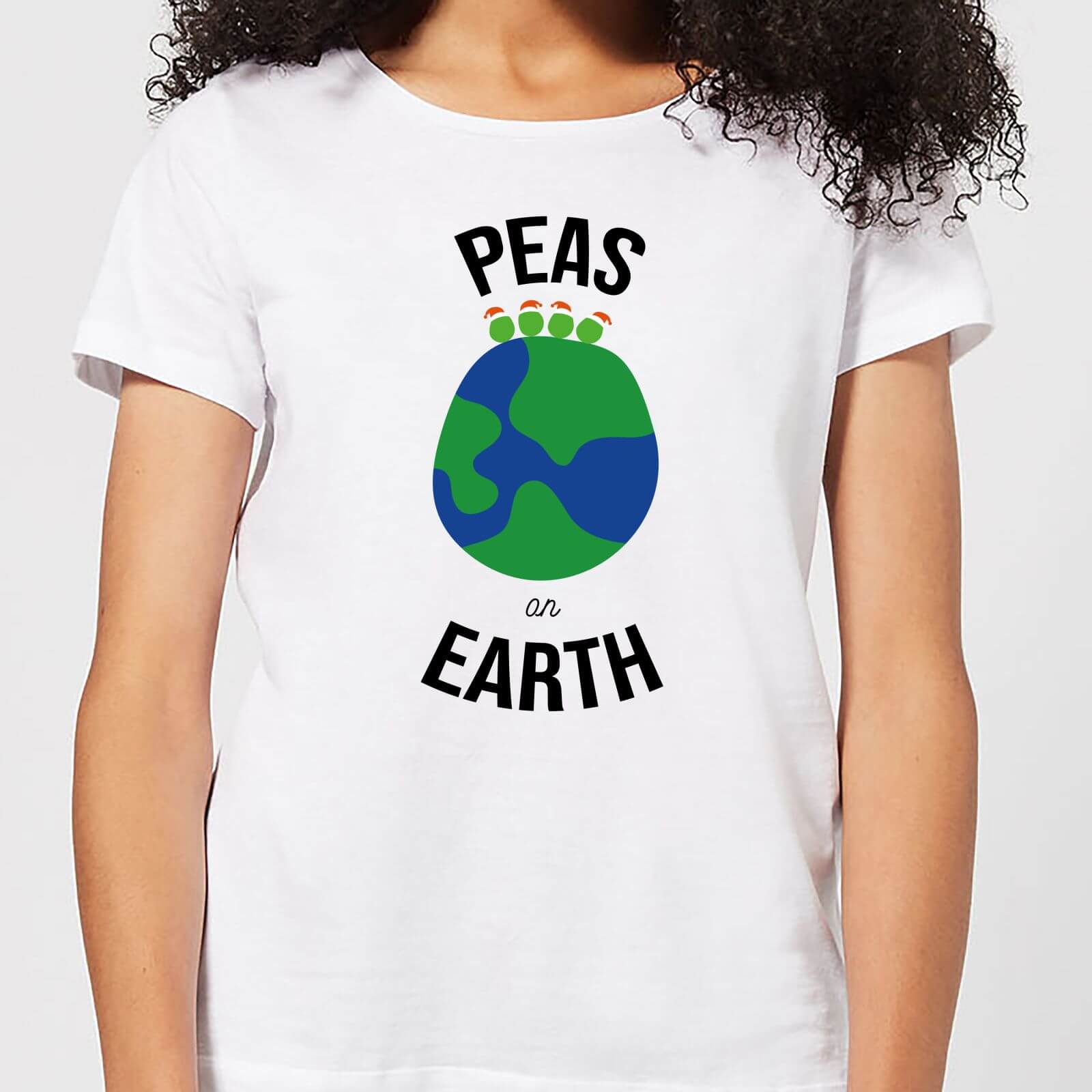 Peas On Earth Women's Christmas T-Shirt - White - S - White