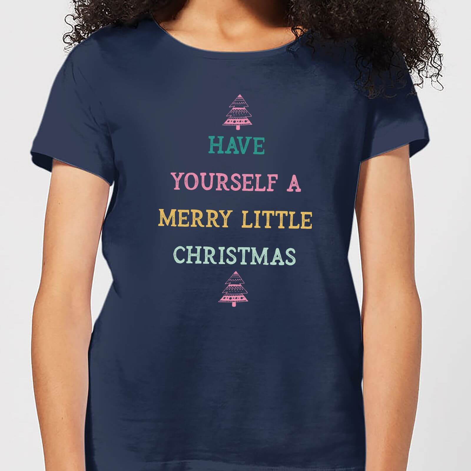 Have Yourself A Merry Little Christmas Women's Christmas T-Shirt - Navy - S - Navy