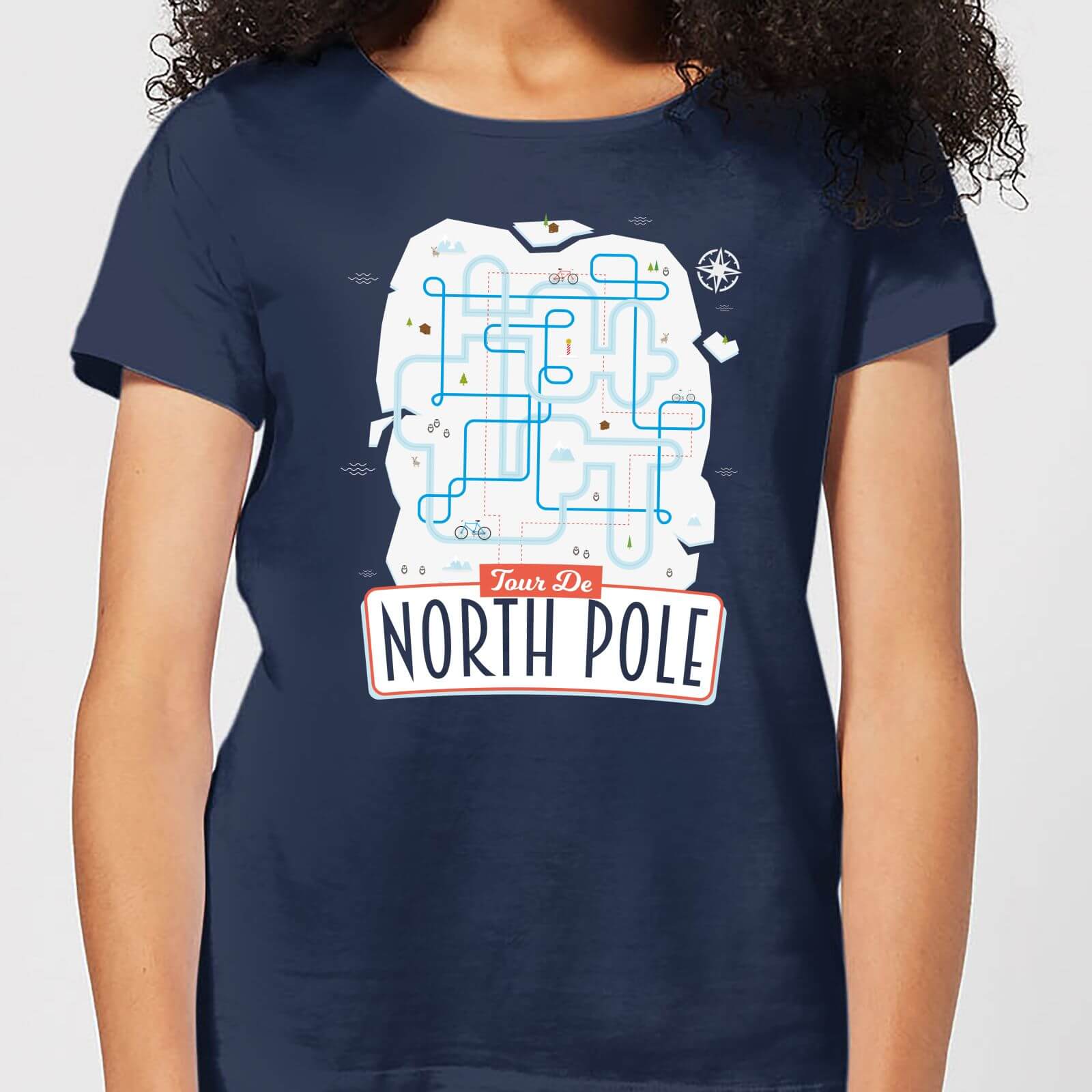 Women's Christmas T-Shirt - Navy - S - Navy