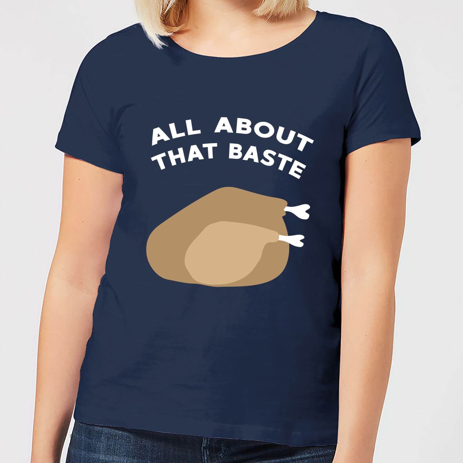 All About That Baste Women's Christmas T-Shirt - Navy - S