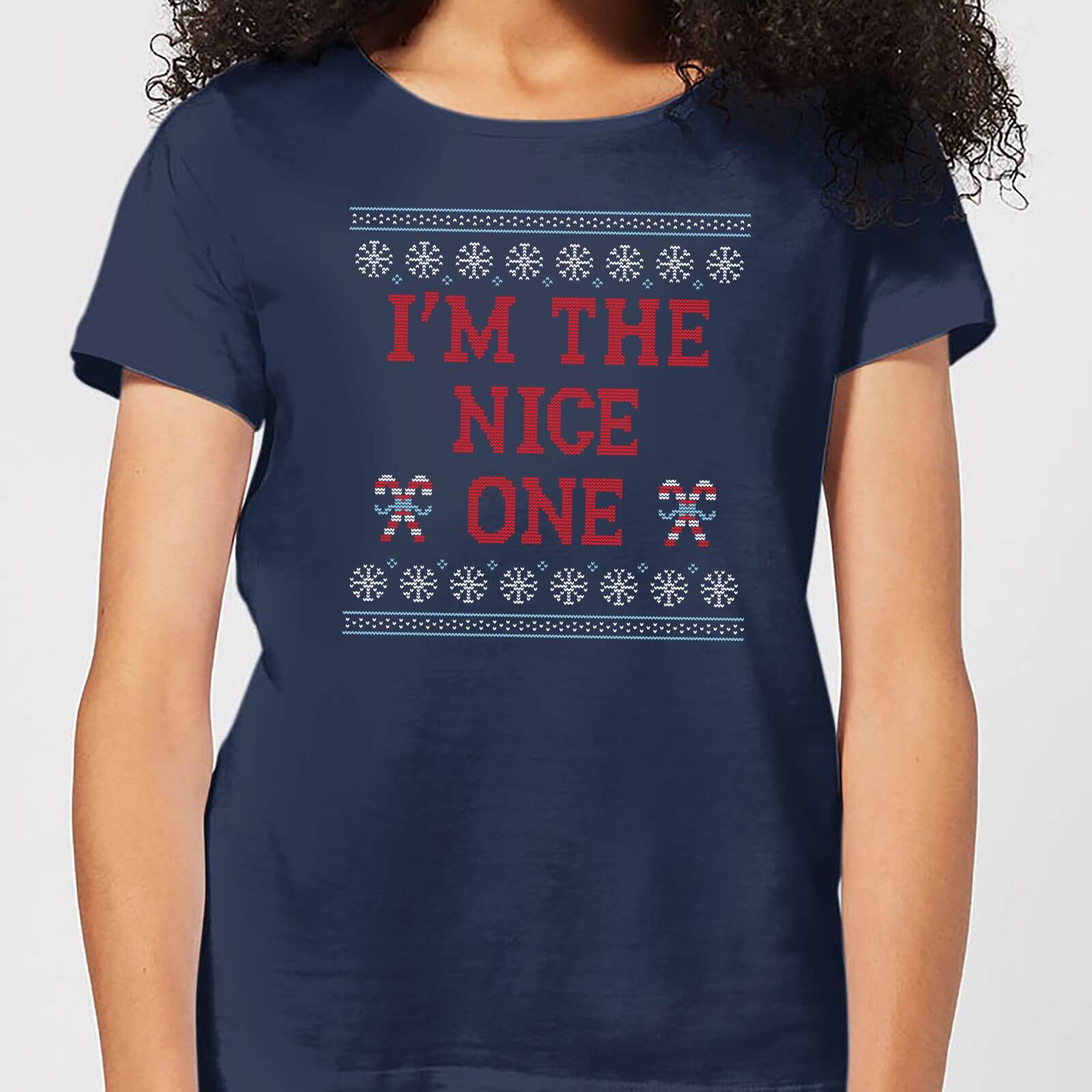 I'm The Nice One Women's Christmas T-Shirt - Navy - S