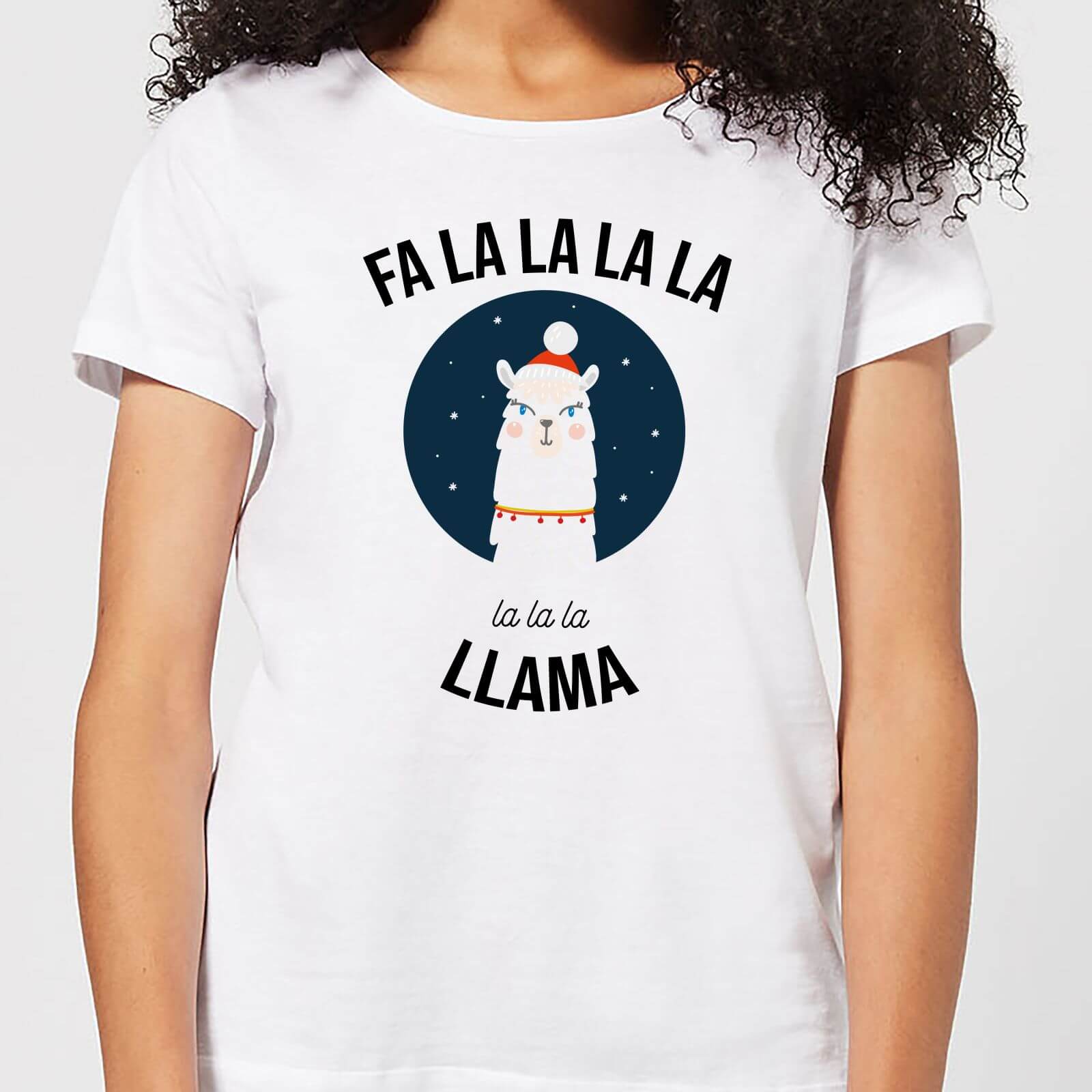 Fa La La La Llama Women's Christmas T-Shirt - White - S