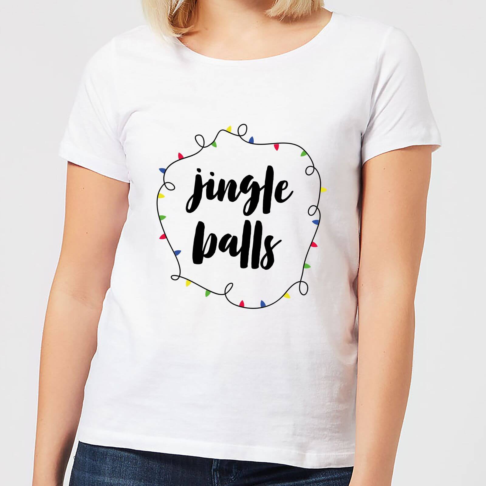 T-Shirt de Noël Femme Jingle Balls - Blanc - 3XL - Blanc