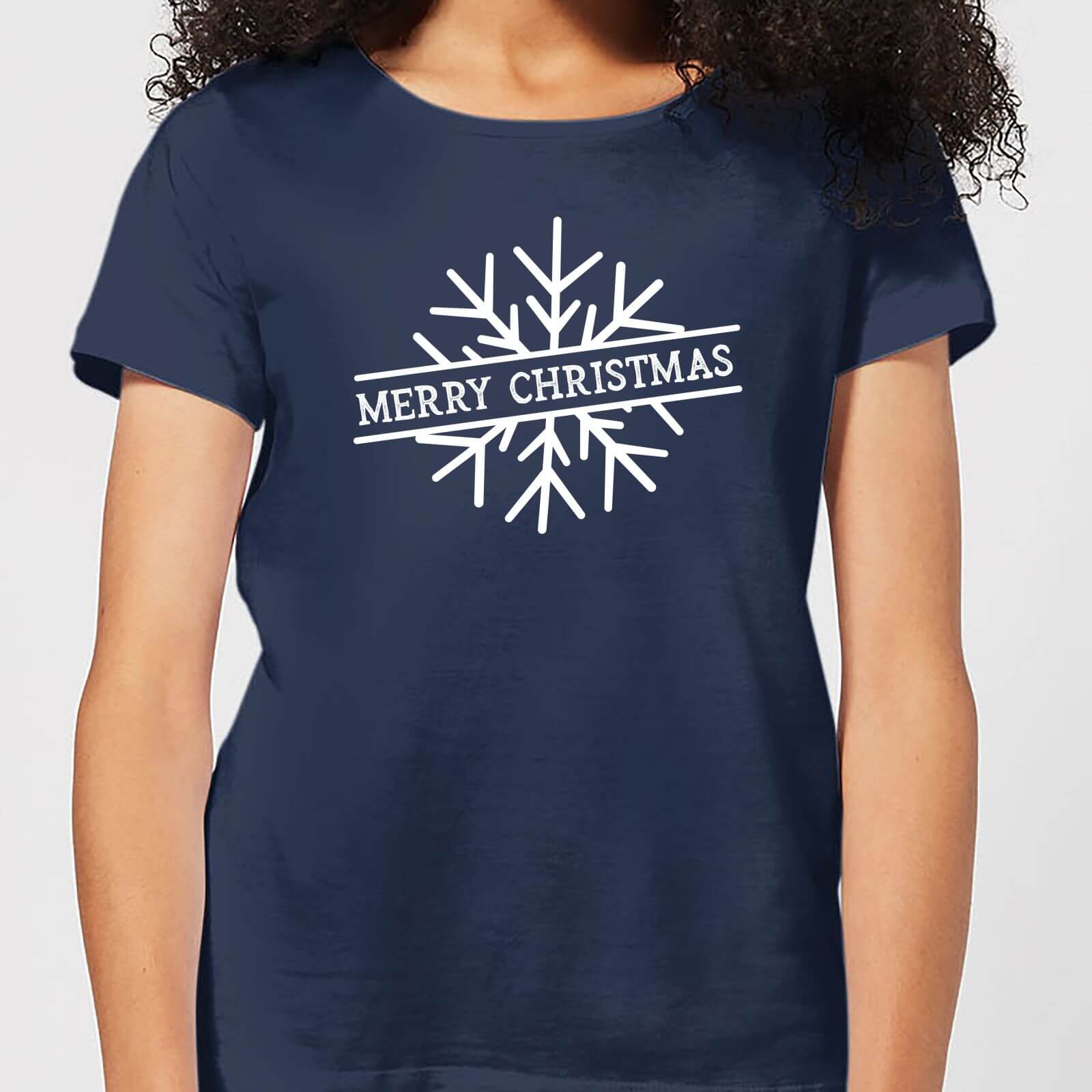 Merry Christmas Women's Christmas T-Shirt - Navy - S