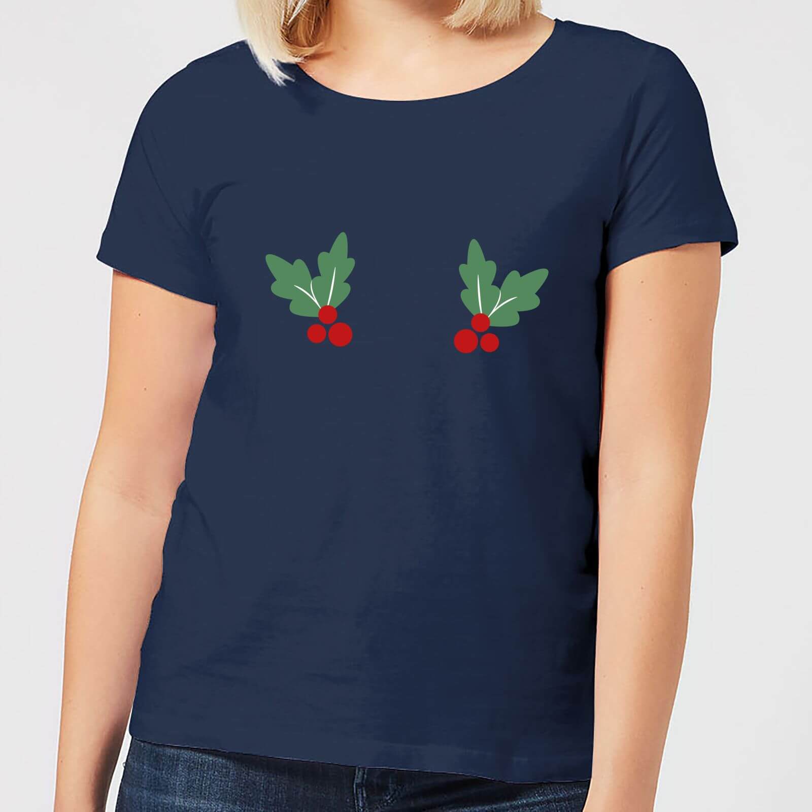 Holly Women's Christmas T-Shirt - Navy - S - Navy