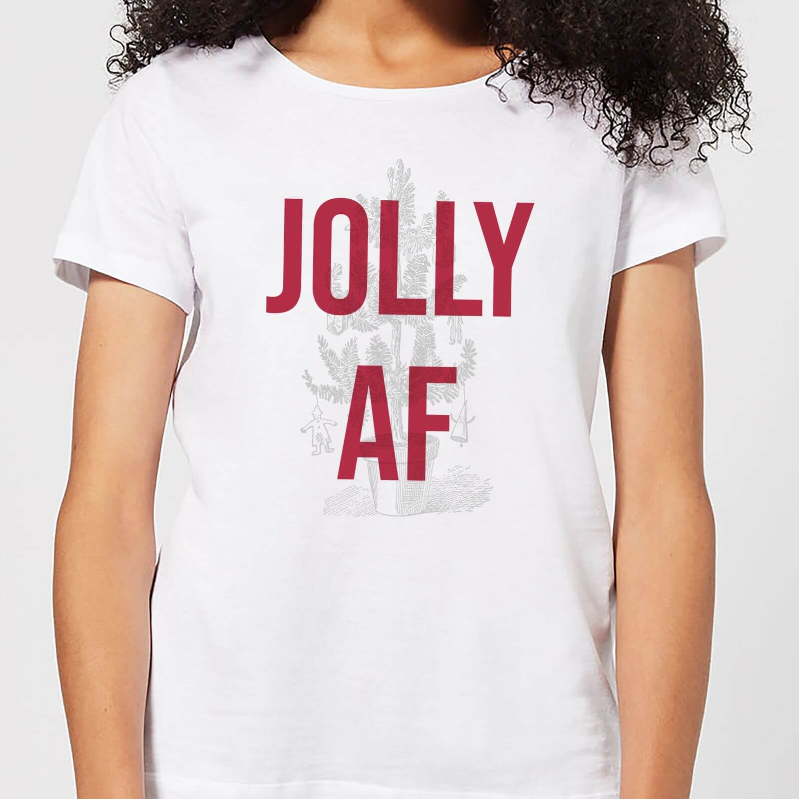 Jolly AF Women's Christmas T-Shirt - White - M