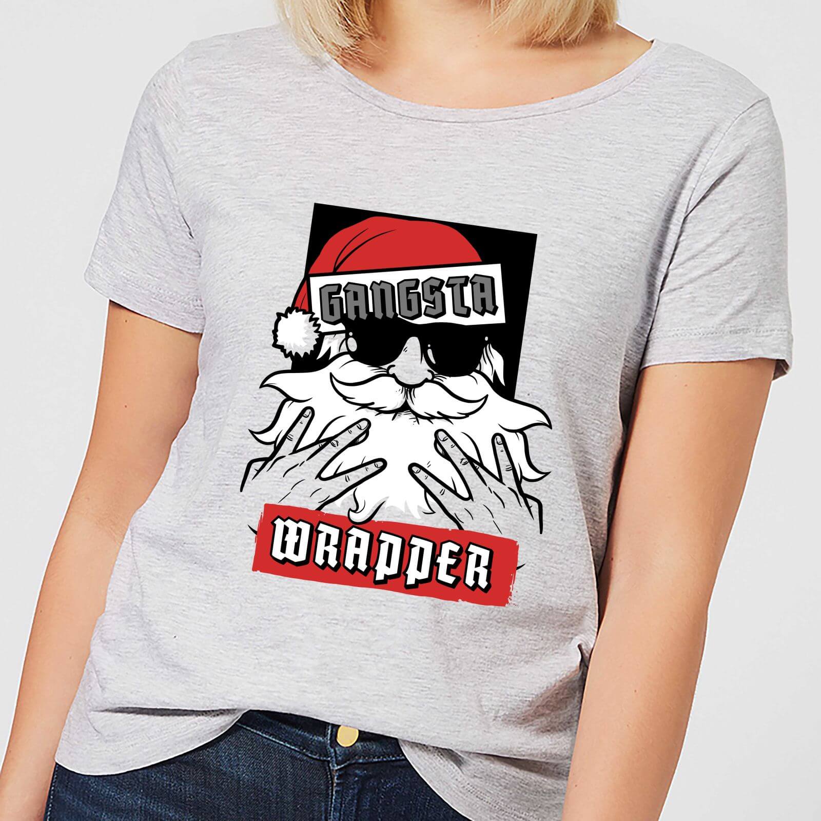Gangsta Wrapper Women's Christmas T-Shirt - Grey - S - Grey