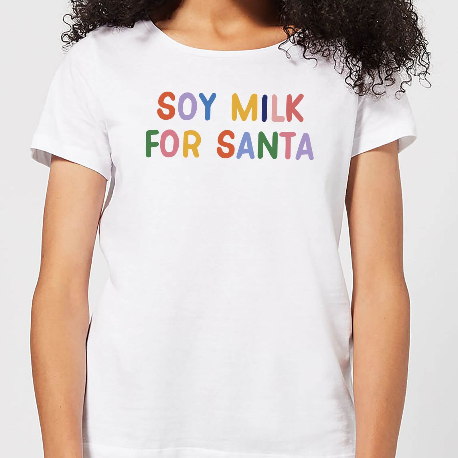 Soy Milk for Santa Women's Christmas T-Shirt - White - S - White