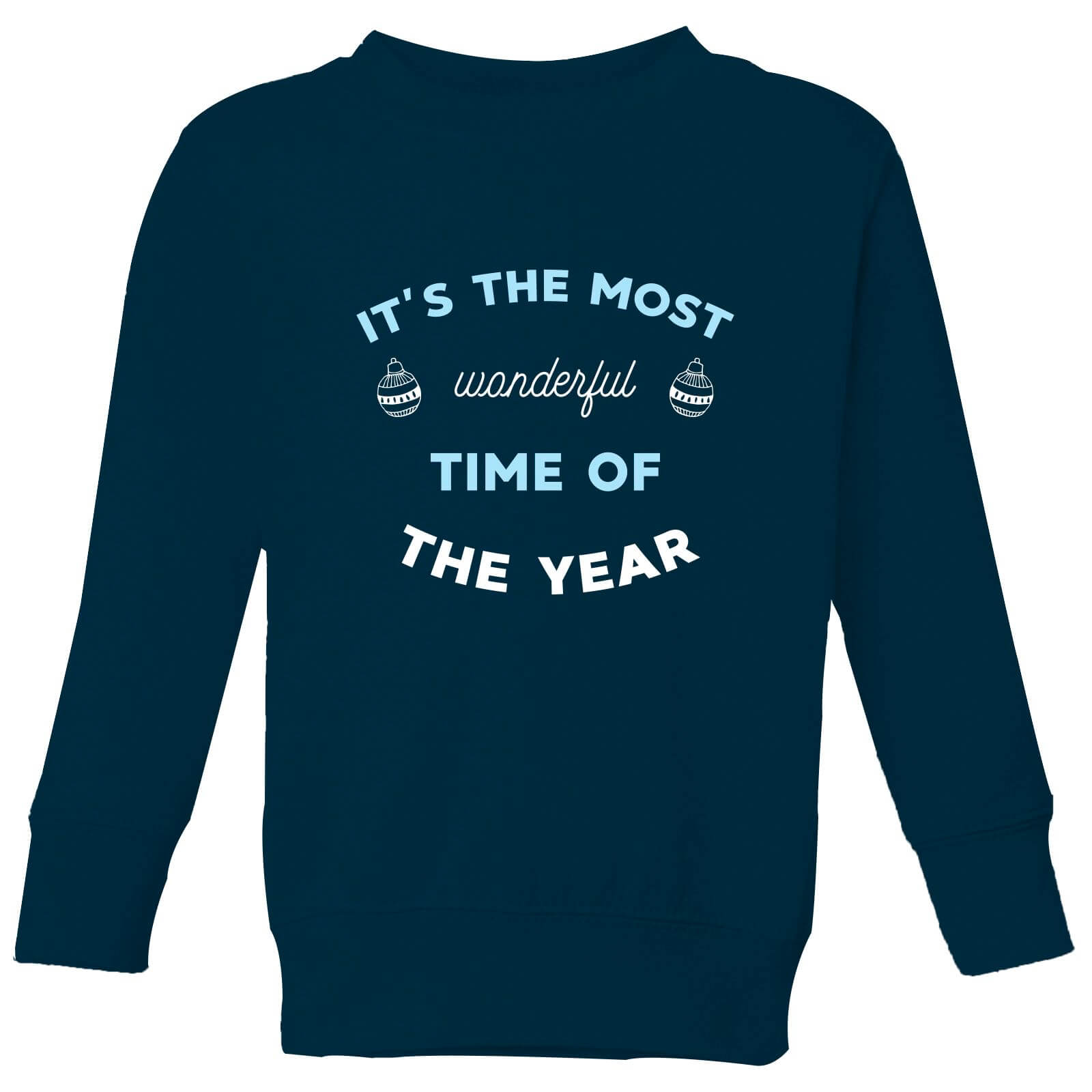 It's The Most Wonderful Time Of The Year Kids' Christmas Sweatshirt - Navy - 9-10 Years - Navy