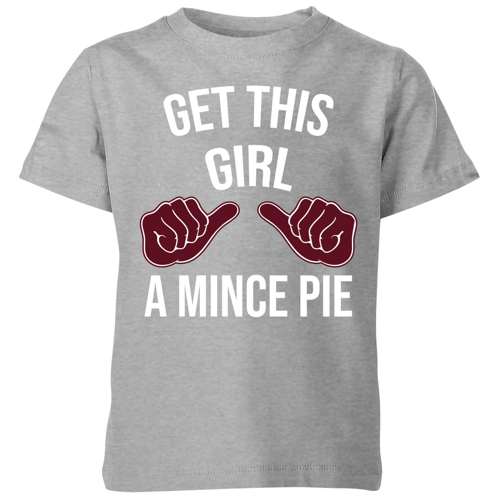 Get This Girl A Mince Pie Kids' Christmas T-Shirt - Grey - 7-8 Years - Grey