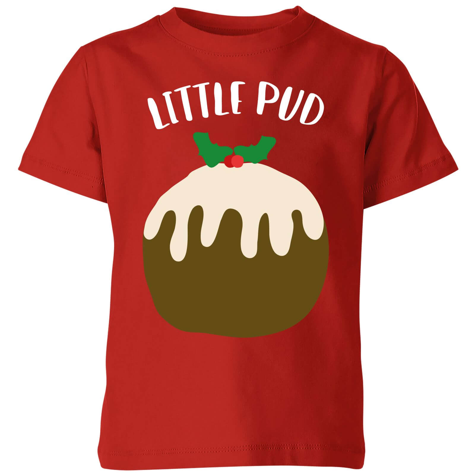 Little Pud Kids' Christmas T-Shirt - Red - 3-4 Years