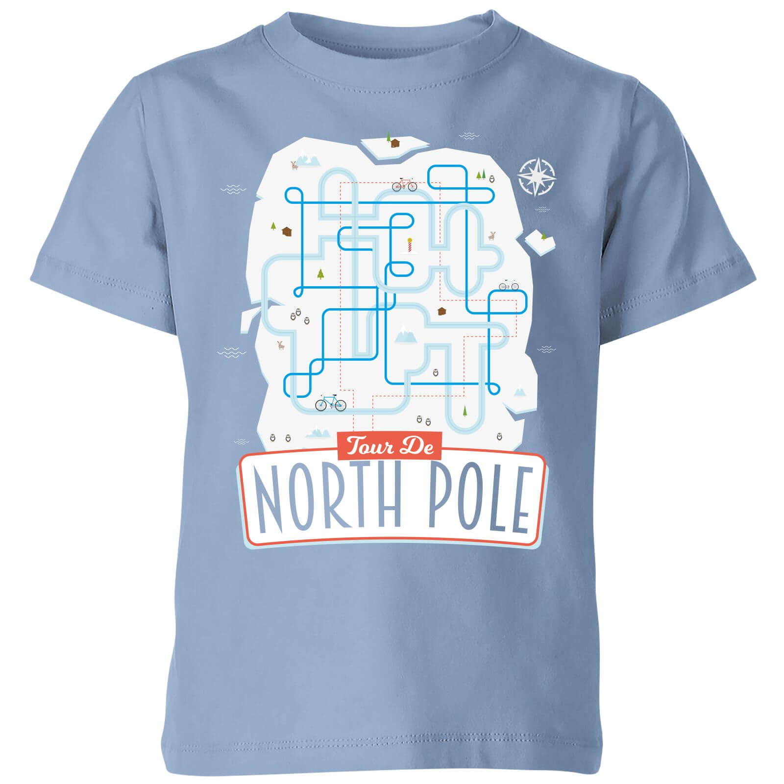 Kids' Christmas T-Shirt - Sky Blue - 3-4 Years - Sky blue