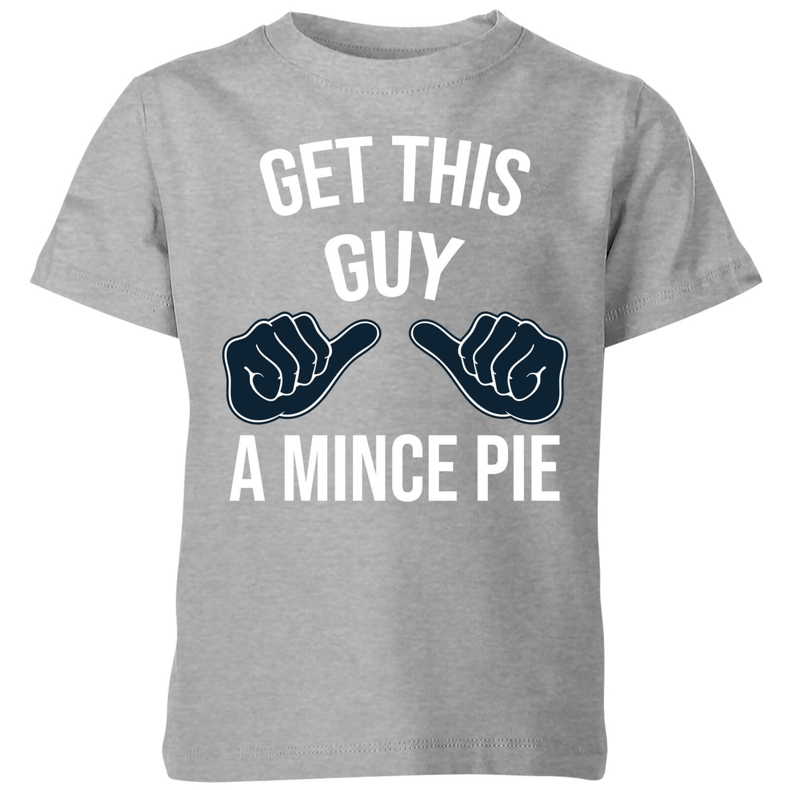 Get This Guy A Mince Pie Kids' Christmas T-Shirt - Grey - 3-4 Years