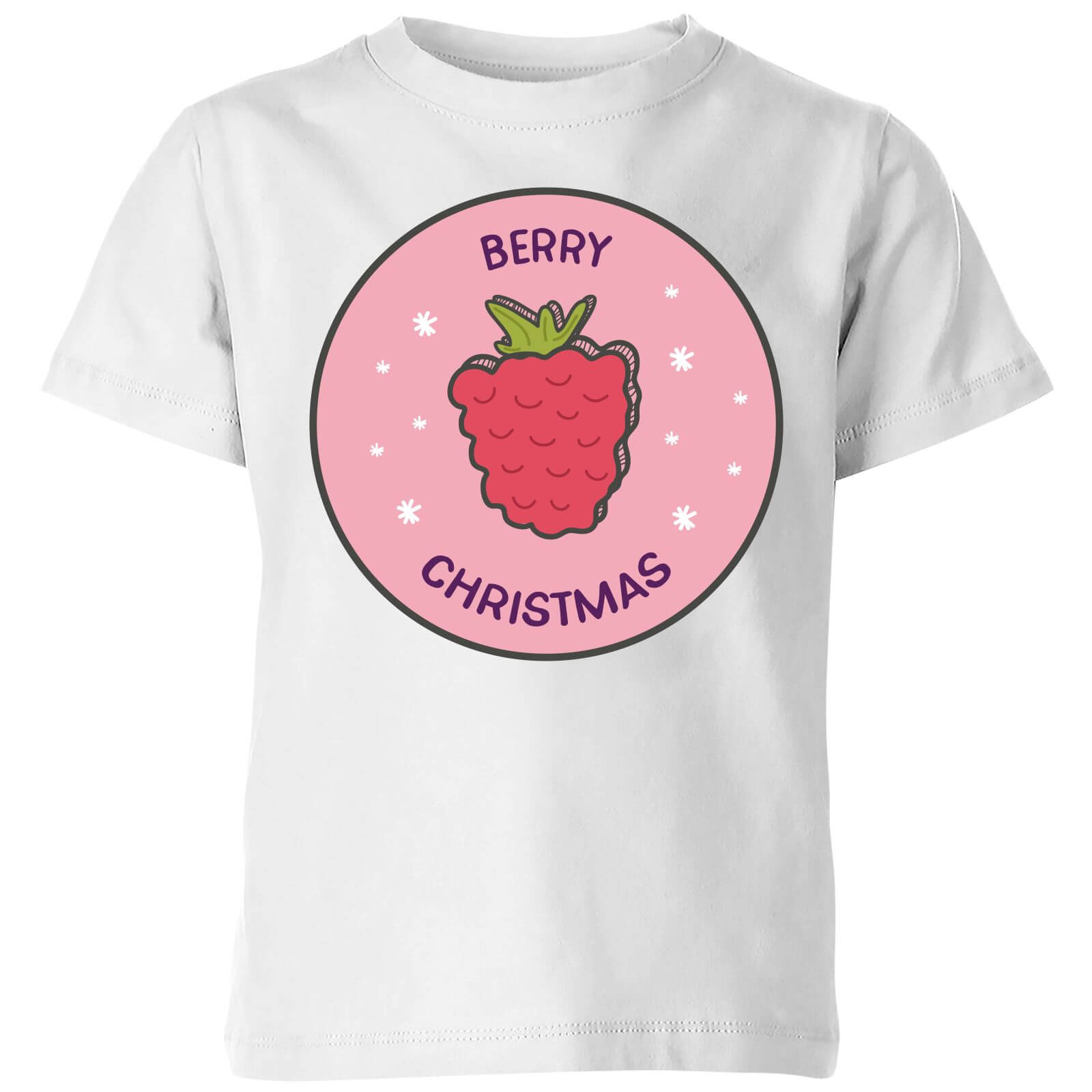 Berry Christmas Kids' Christmas T-Shirt - White - 3-4 Years - White