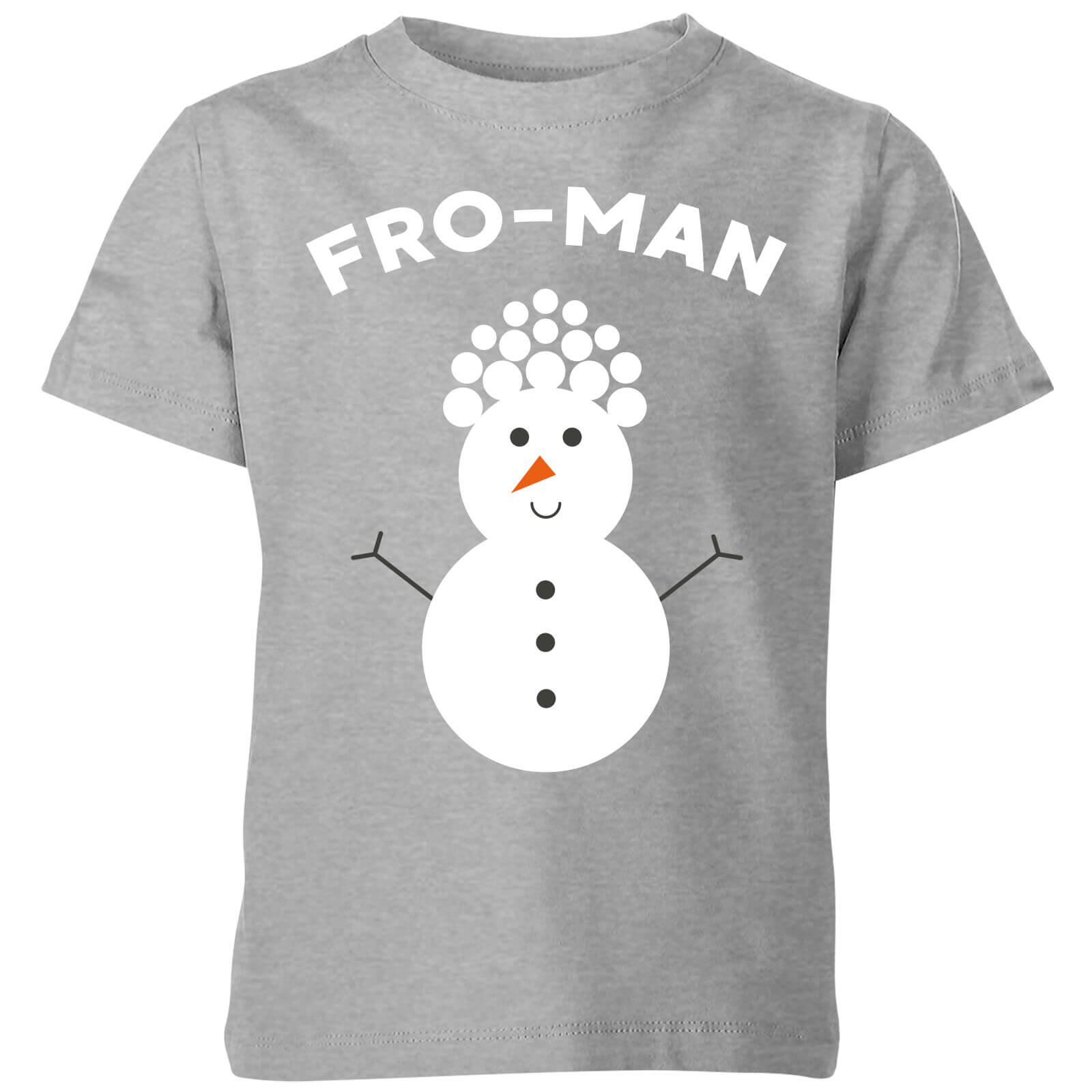Fro-Man Kids' Christmas T-Shirt - Grey - 3-4 Years - Grey