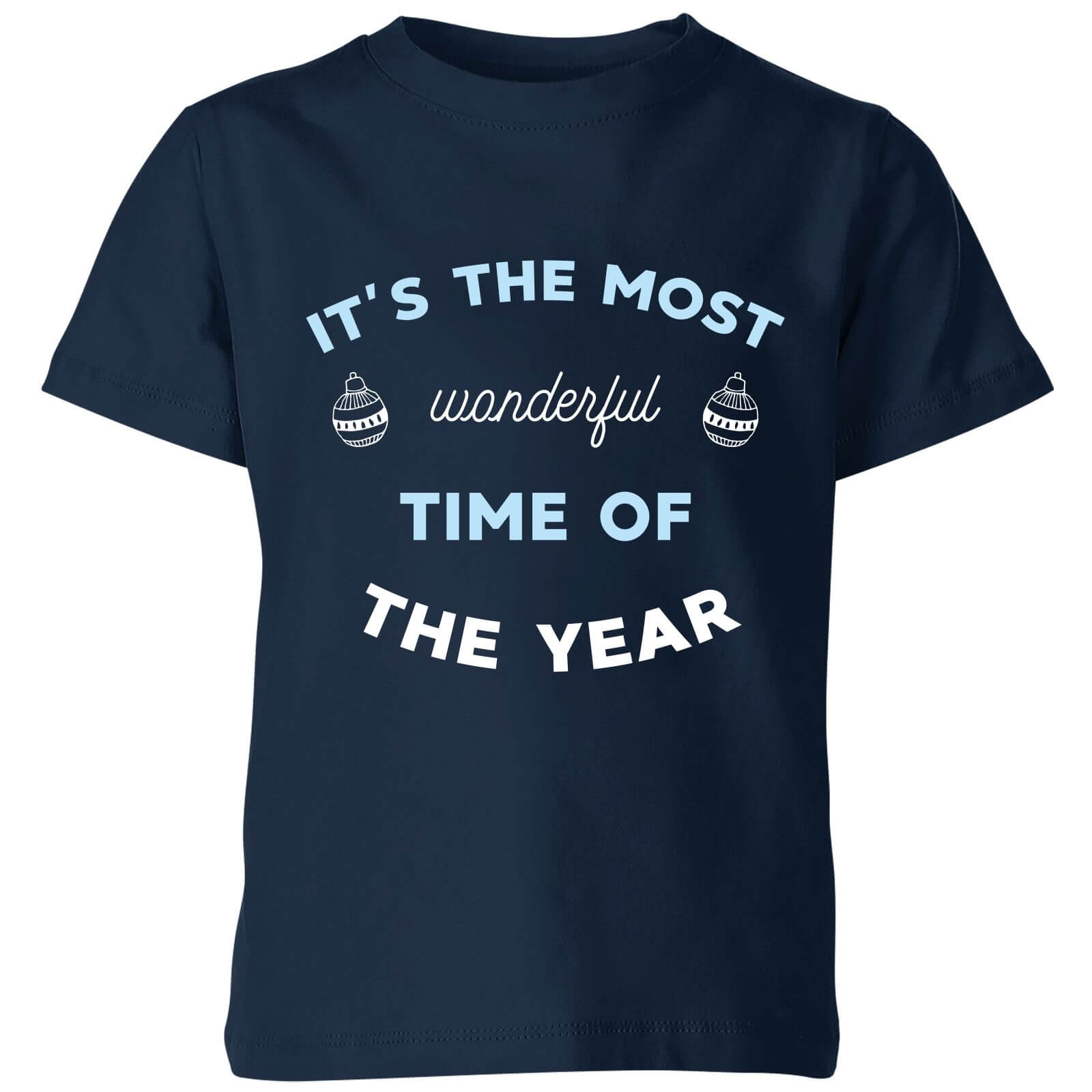 It's The Most Wonderful Time Of The Year Kids' Christmas T-Shirt - Navy - 3-4 Years - Navy