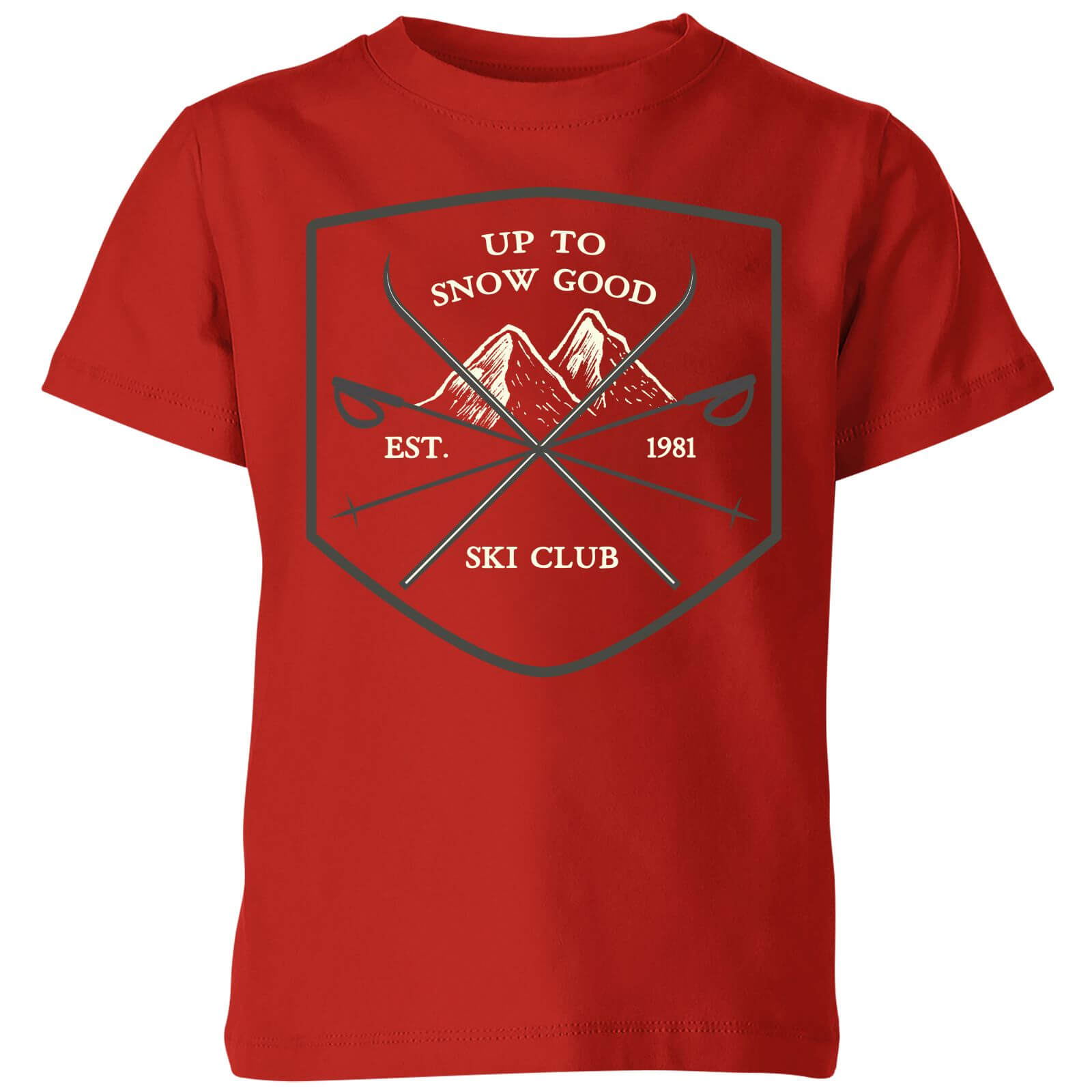 Up To Snow Good Kids' Christmas T-Shirt - Red - 3-4 Years - Red