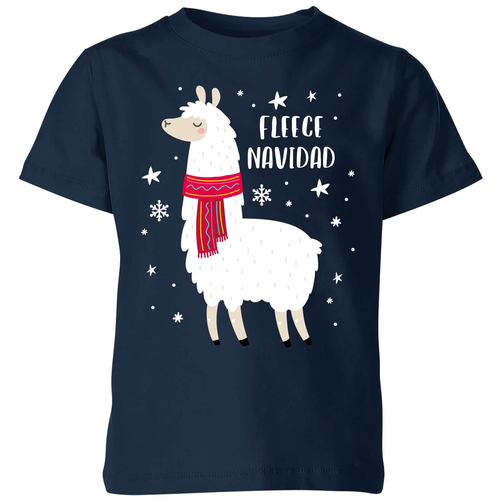 Fleece Navidad Kids' Christmas T-Shirt - Navy - 3-4 Years - Navy