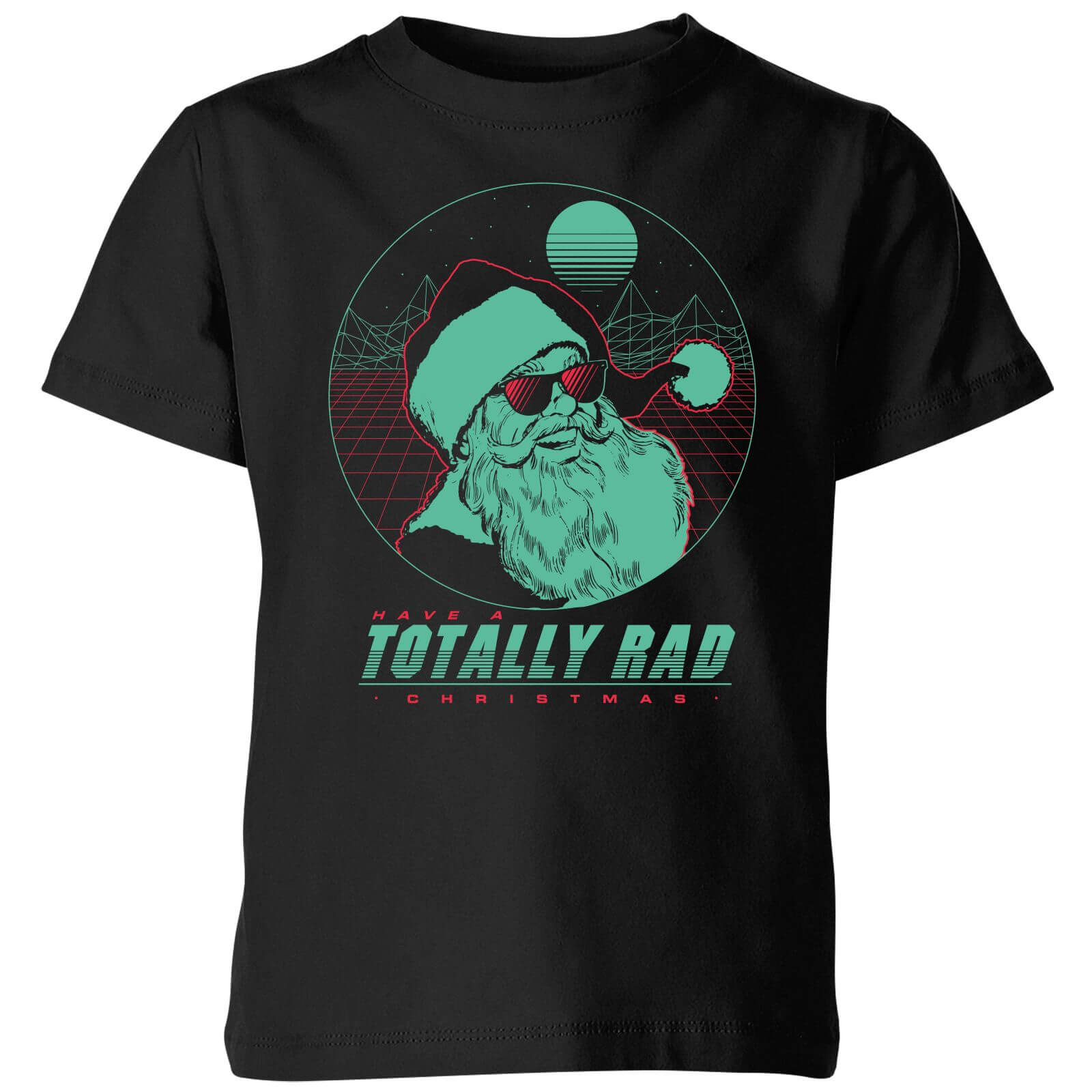 Totally Rad Christmas Kids' T-Shirt - Black - 3-4 Years