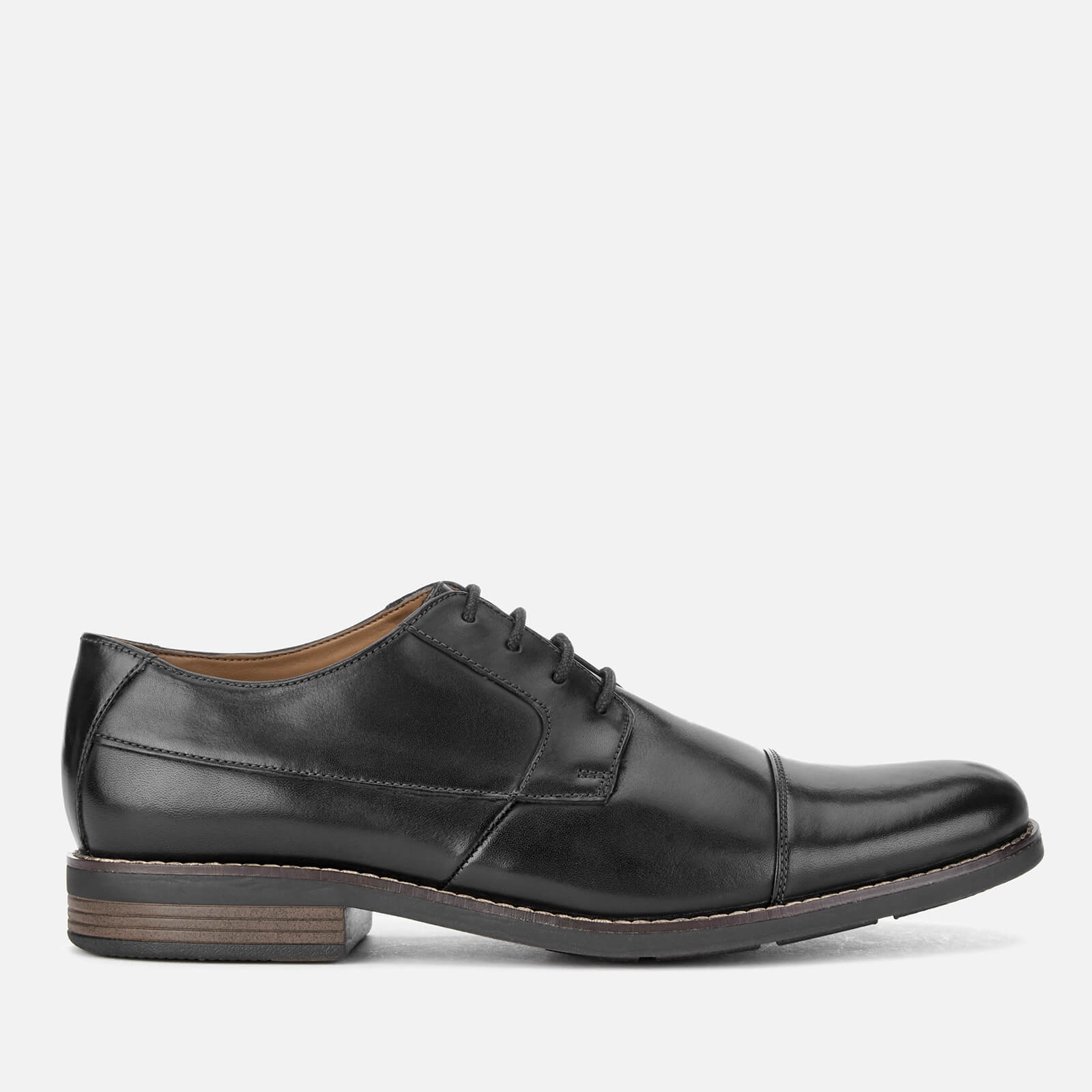 Clarks Men's Becken Cap Leather Derby Shoes - Black - UK 9
