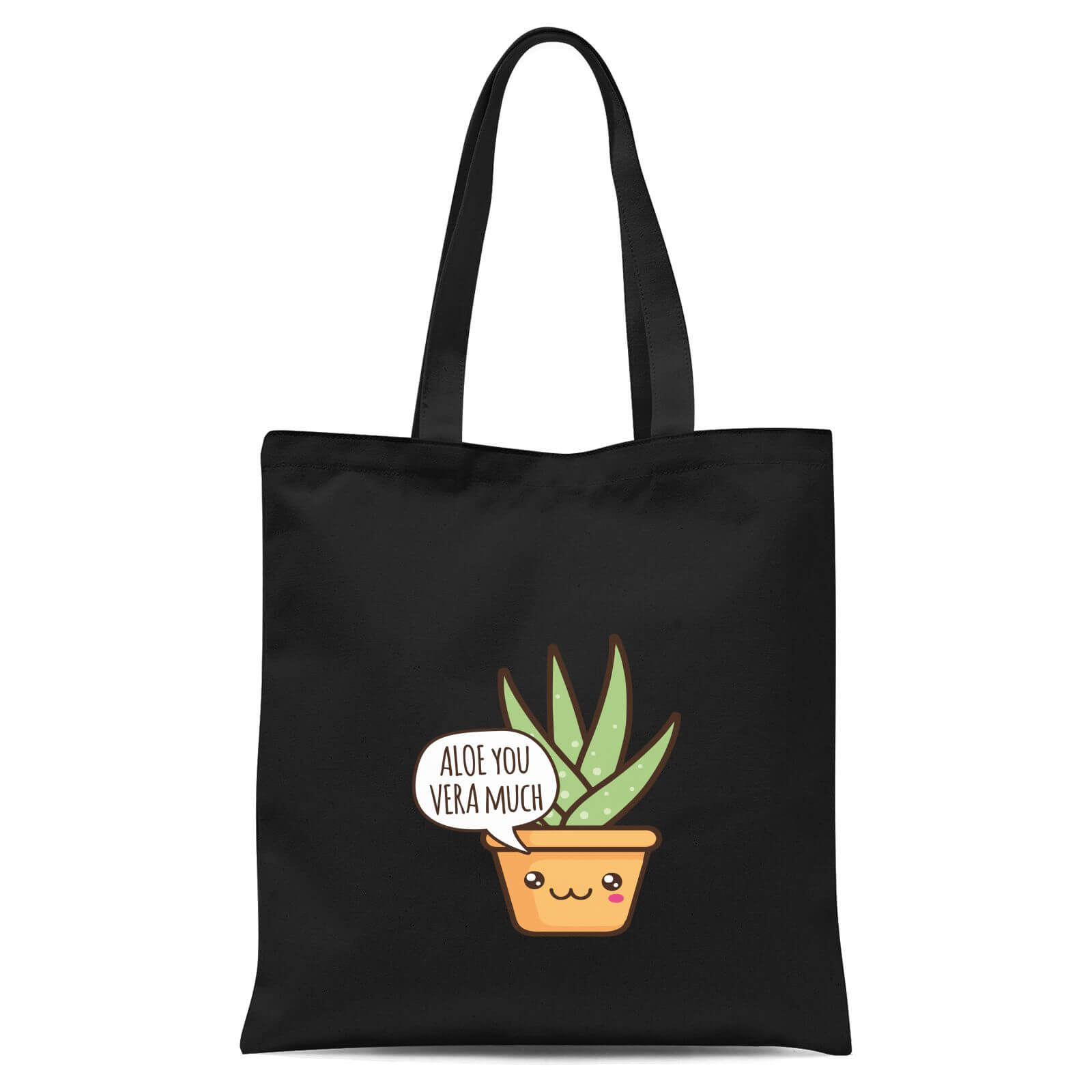 Aloe You Vera Much Tote Bag - Black