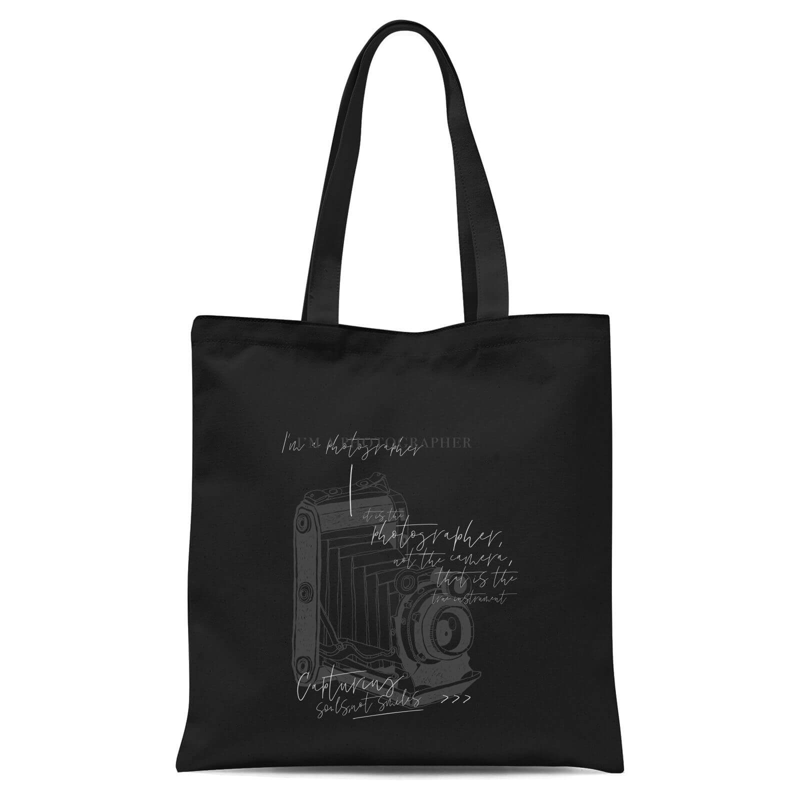 Photography Vintage Scribble Tote Bag - Black