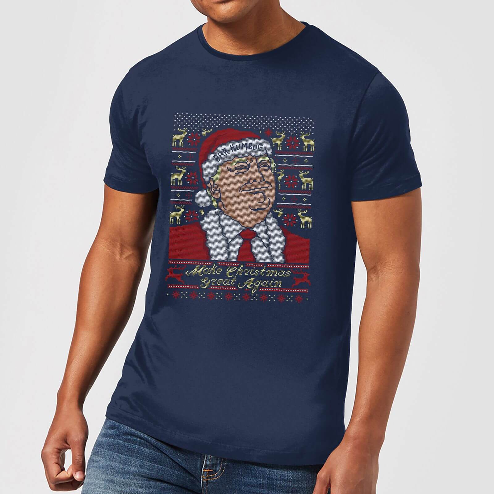 Make Christmas Great Again Men's Christmas T-Shirt - Navy - S