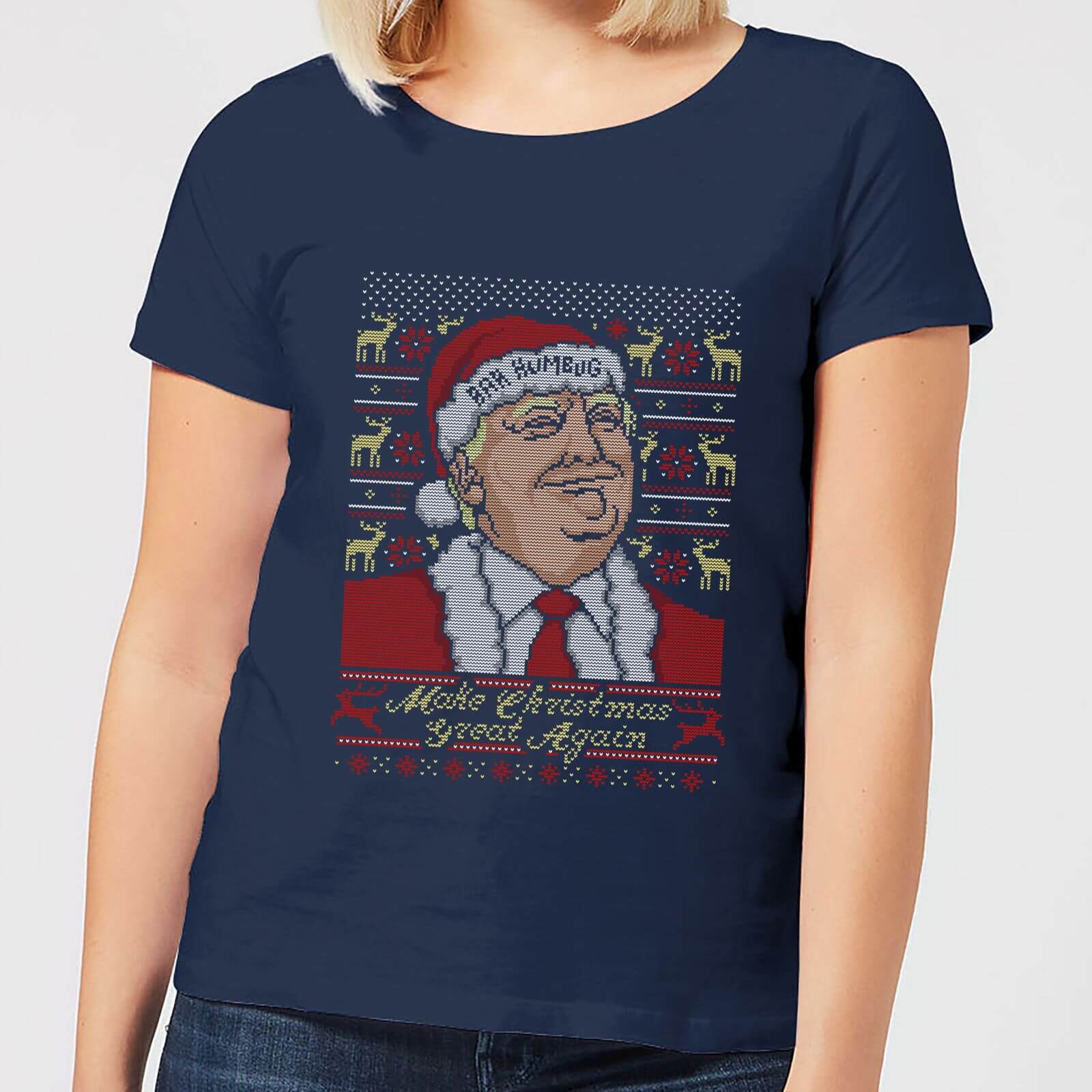 Make Christmas Great Again Women's Christmas T-Shirt - Navy - S - Navy